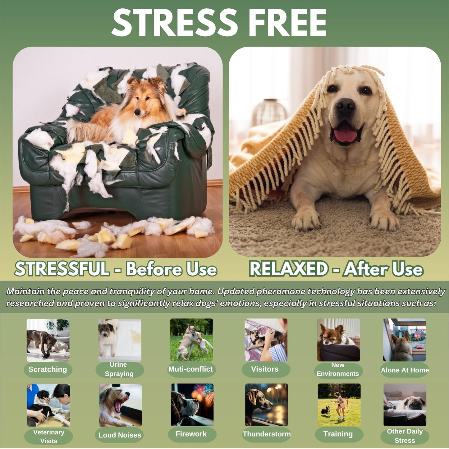 AutumnNest 8-in-1 Dog Calming Diffuser Kit – 2 Plug-Ins + 6 Refills, Pheromone-Based Pet Stress Support, 180-Day Supply, Helps Promote Calm Behavior, Safe & Non-Toxic