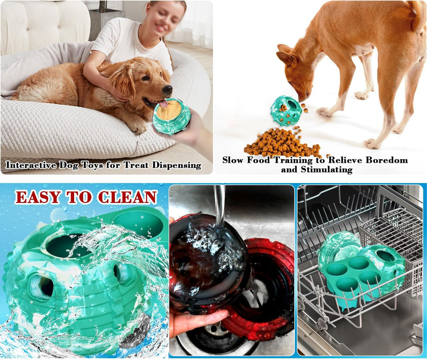 XHX Long-Lasting Interactive Dog Toy to Keep Your Pup Distracted - Safe for Small Dogs 10-25 lbs(Small, Green and White)