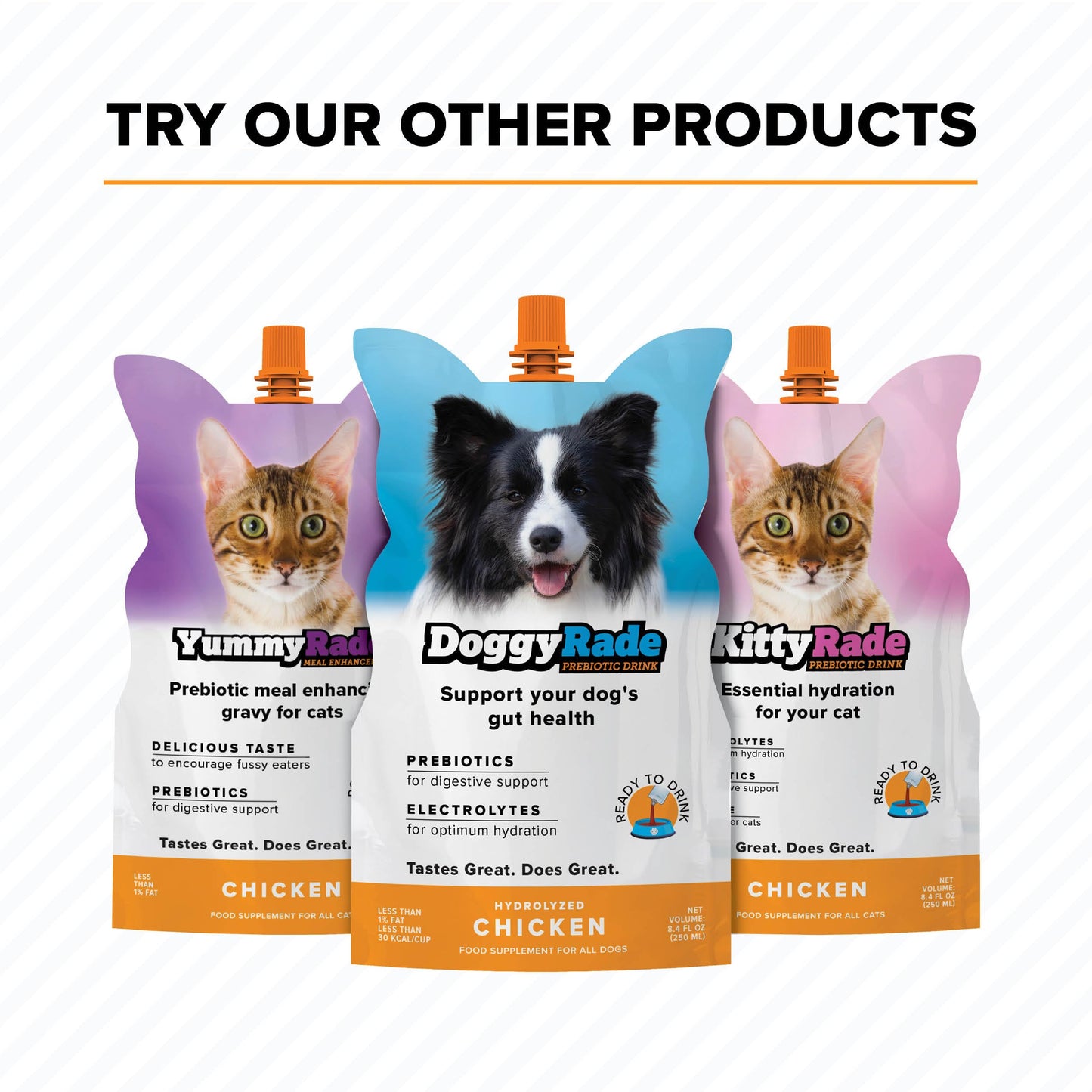 YummyRade – Pet Meal Topper for Dry Dog Food | Healthier Gravy Meal Enhancer & Tasty Low Calorie | Grain Free, Chicken Flavored | Flavor-Boosting Gravy Topper Pets Love! | (250ml x 3)