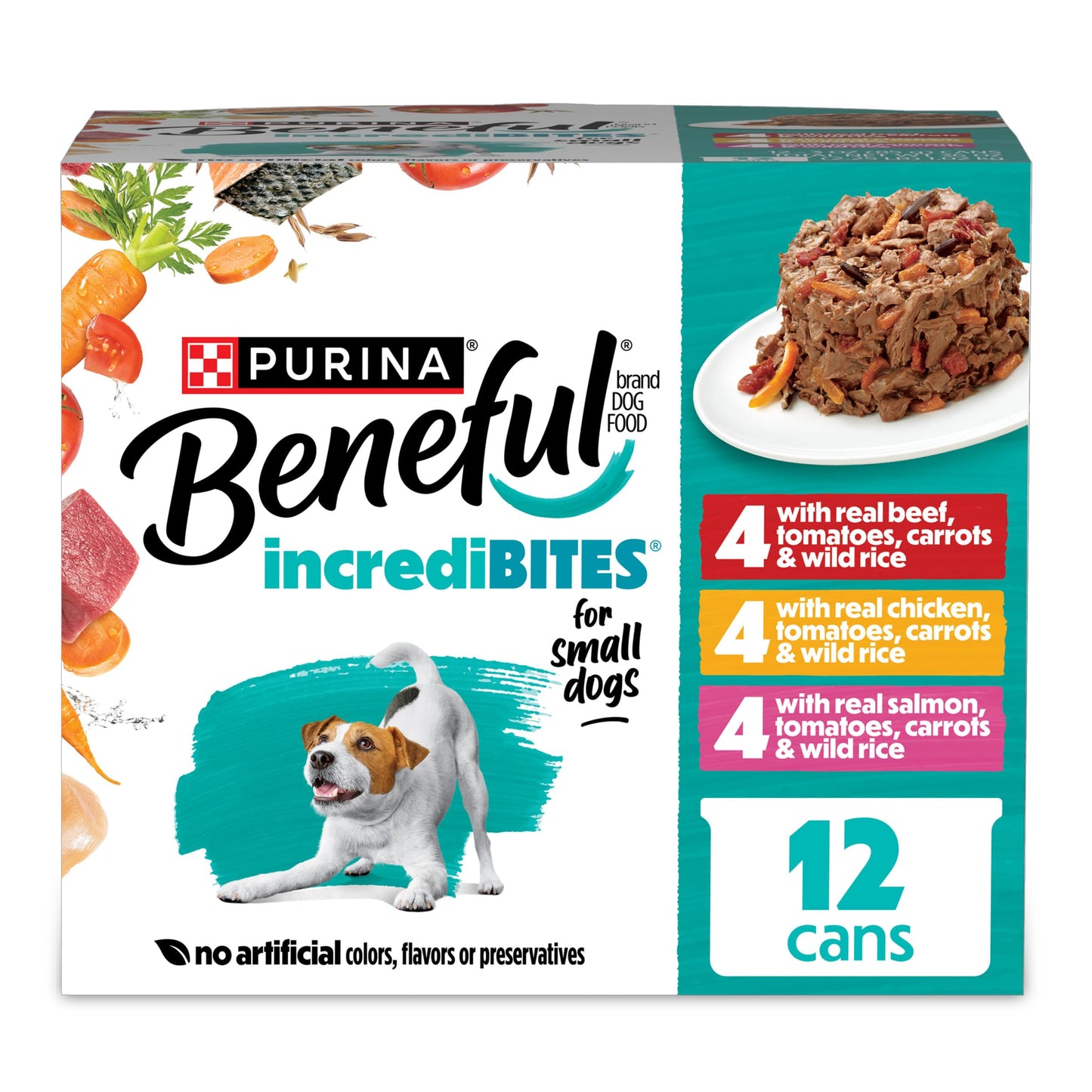 Purina Beneful Small Breed Wet Dog Food Variety Pack, IncrediBites - (2 Packs of 12) 3 oz. Cans