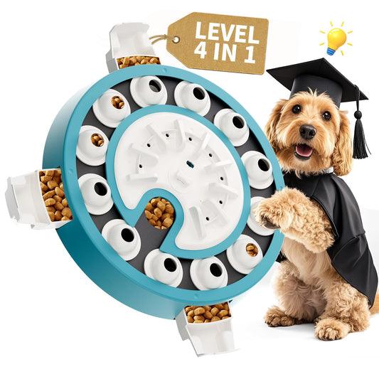 Beitophome Dog Puzzle,Level 4 in 1 Interactive Toy for Smart Dogs, Multi-Stage Play, Puzzle Toys for Dogs, Cognitive Dog Puzzle Feeder for Slow Eating & Mental Stimulation