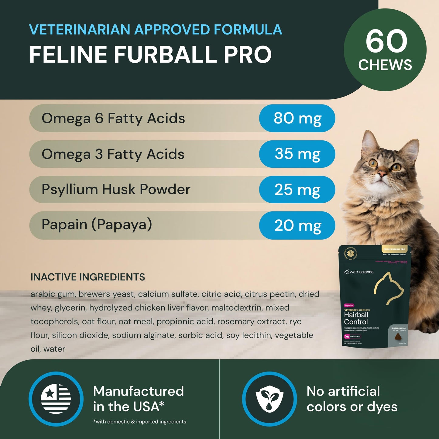 VetriScience Max Veterinary Strength Calm & Confident Chews - Stress Supplement for Pets - Supports Brain Function for Cats & Dogs - with Lemon Balm Extract, L-Theanine, Thiamine & More - 45 Count