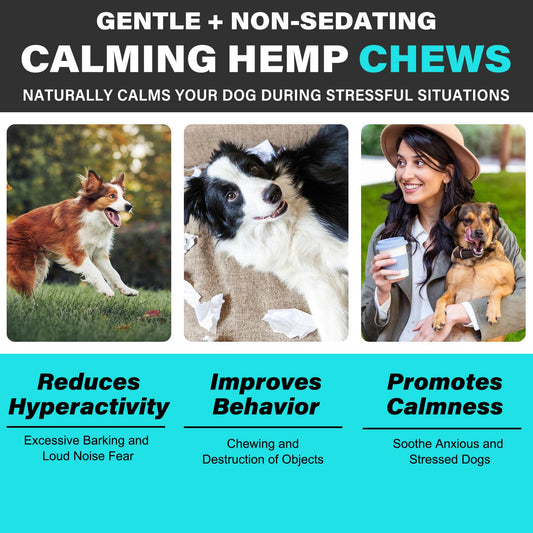 Hemp Calming Chews for Dogs 150 Count (11.6 oz), Dog Calming Treats, Helps with Dog Anxiety, Separation, Barking, Stress Relief, Melatonin for Dogs, Sleep Calming Aid, for All Breeds & Sizes