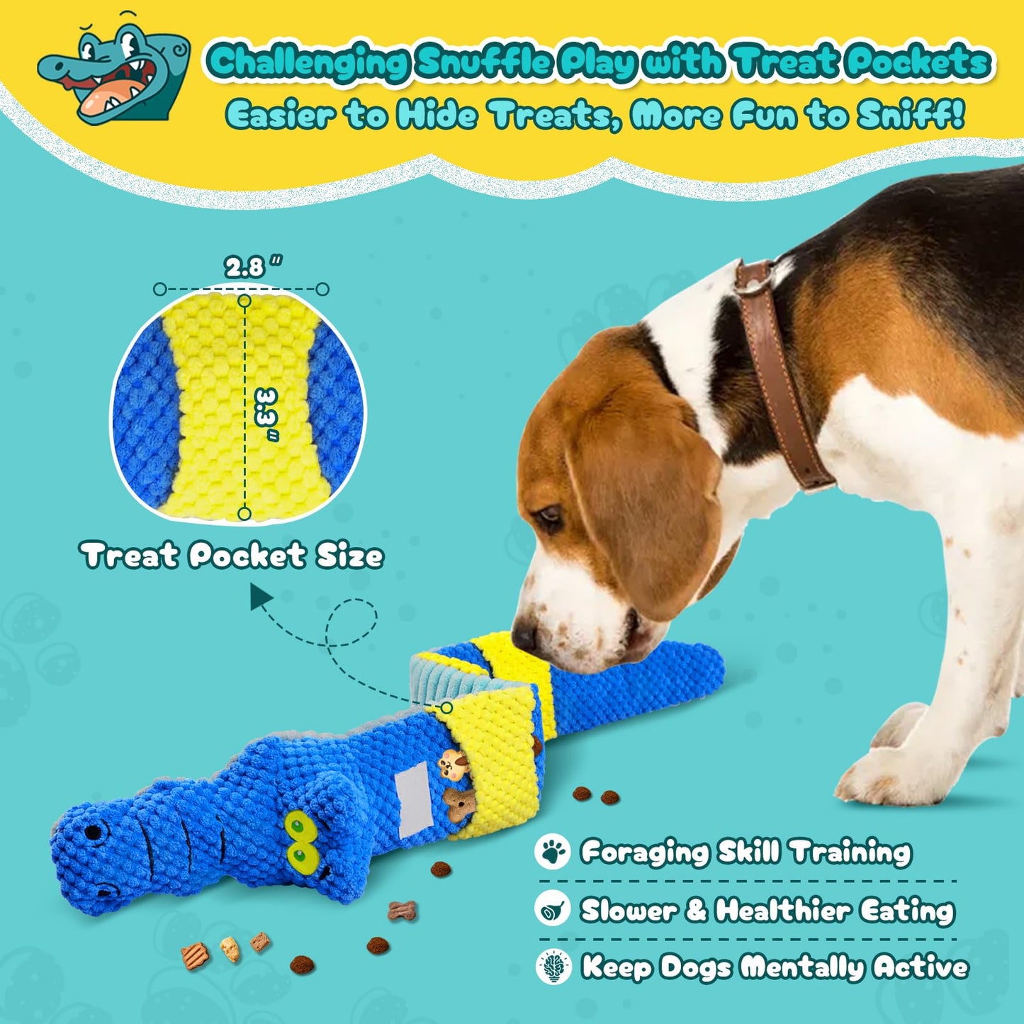TOOPTATE Interactive Squeaky & Crinkle Dog Puzzle Toys - Plush Dog Enrichment Toys to Keep Them Busy, Cognitive Dog Toys for Small, Medium and Large Dogs