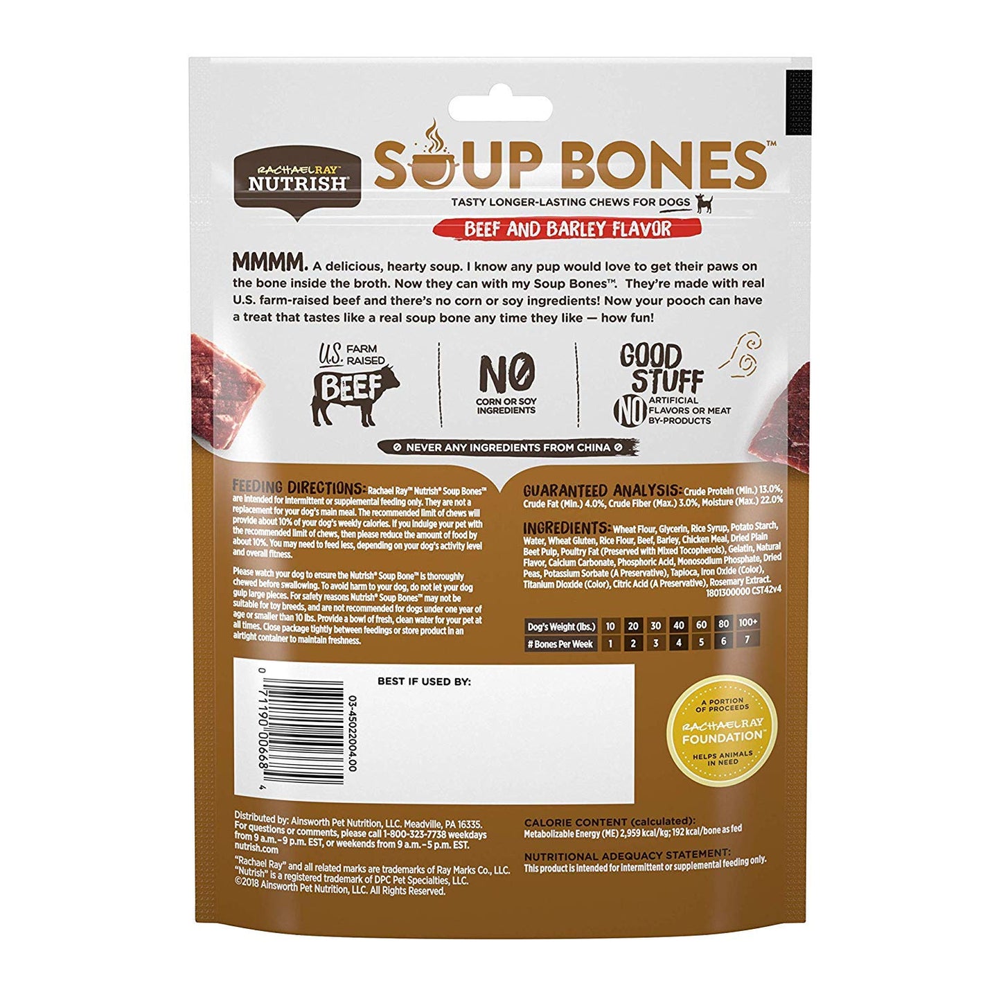 Rachael Ray Nutrish Dog Chews Soup Bones With Real Beef & Barley, 24 Dog Treats