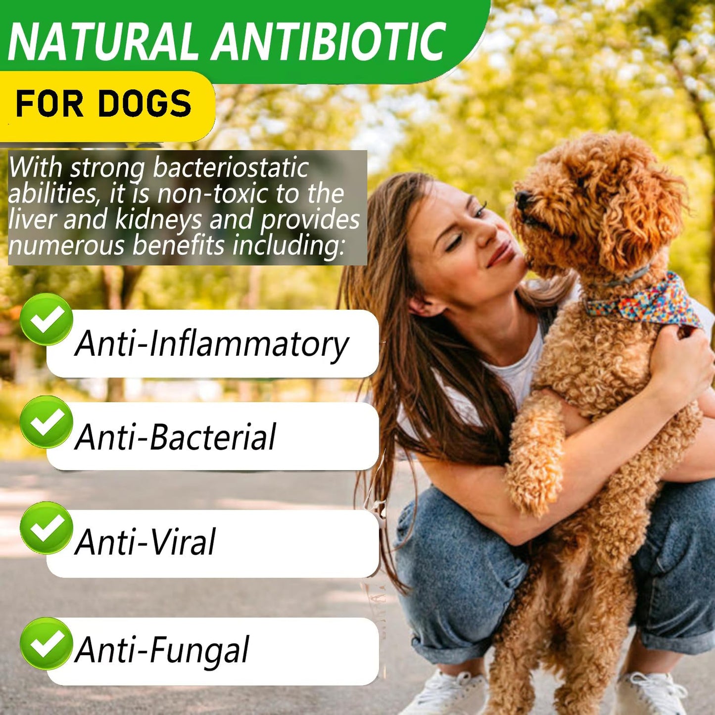 Natural Dog Antibiotics Supplement – Herbal Antibiotics Drops for Immune, Allergy & Skin Support – Itchy Skin, Ear & Hot Spot Relief – for All Breeds
