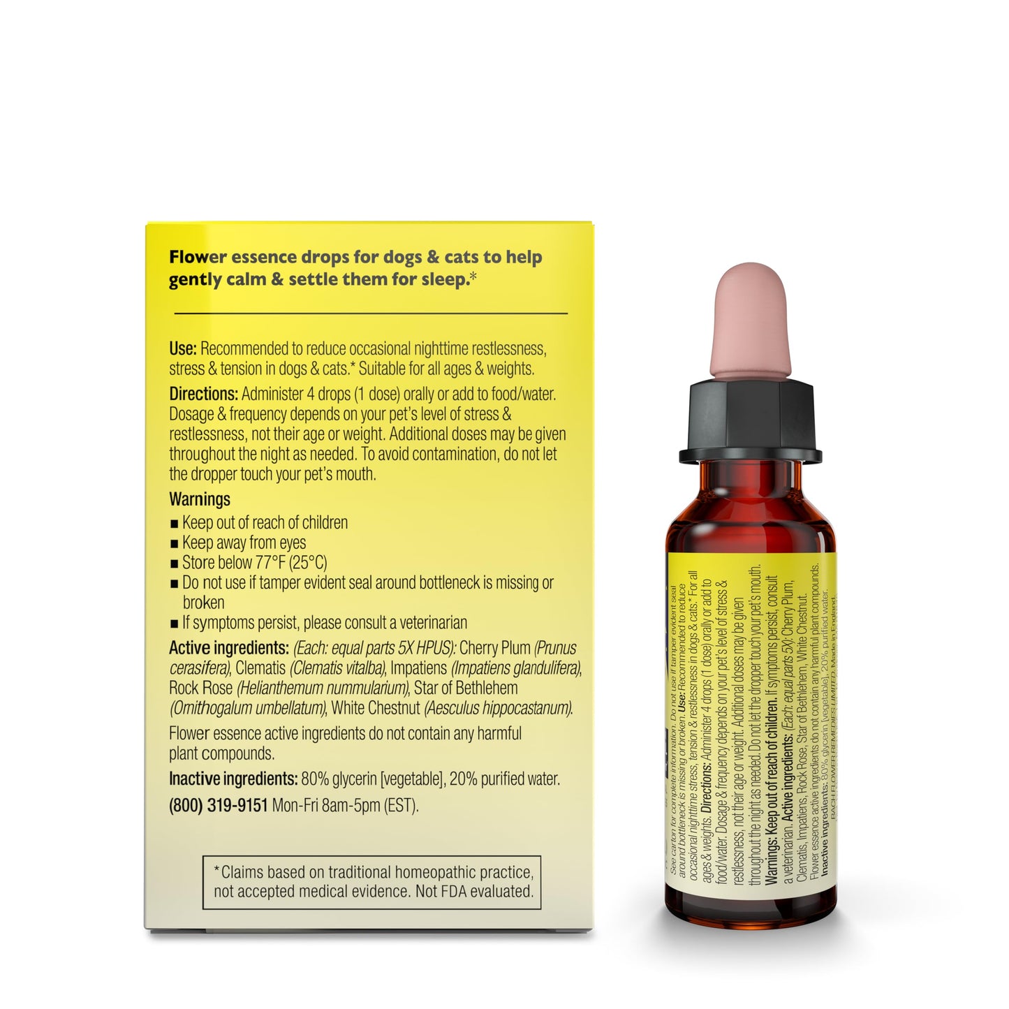 RESCUE Bach PET Stress-Relief and Sleep-Aid Dropper 10mL - Natural Stress Relief for Dogs & Cats - No Melatonin, No Side Effects, Calms Anxiousness, Thunder, Fireworks, Sedative-Free
