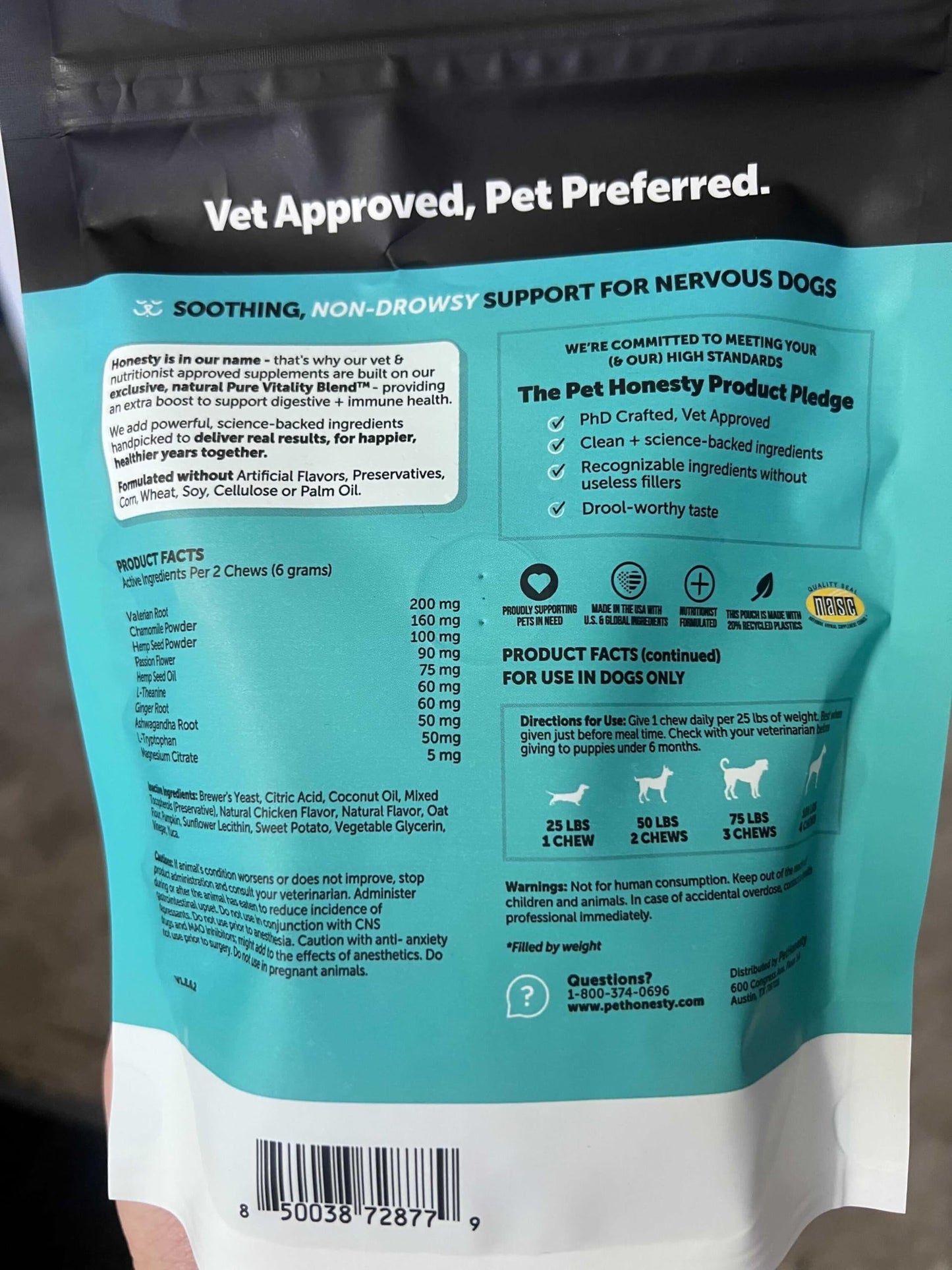 Pet Honesty Calming Fresh Sticks for Dogs – Dental Chews to Support Relaxed Behavior, Oral Health, and Fresh Breath – (30 ct)