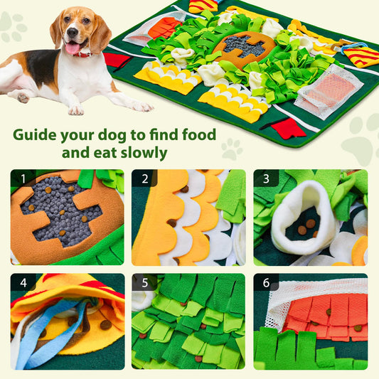 Aipawzz Snuffle Mat for Dogs Large Breed, 24''x32'' Interactive Sniff Mat for Dogs, Slow Feeder Dog Treat Mat for Smell Training and Mental Stimulation, Enrichment Feeding Game for All Breeds (Large)