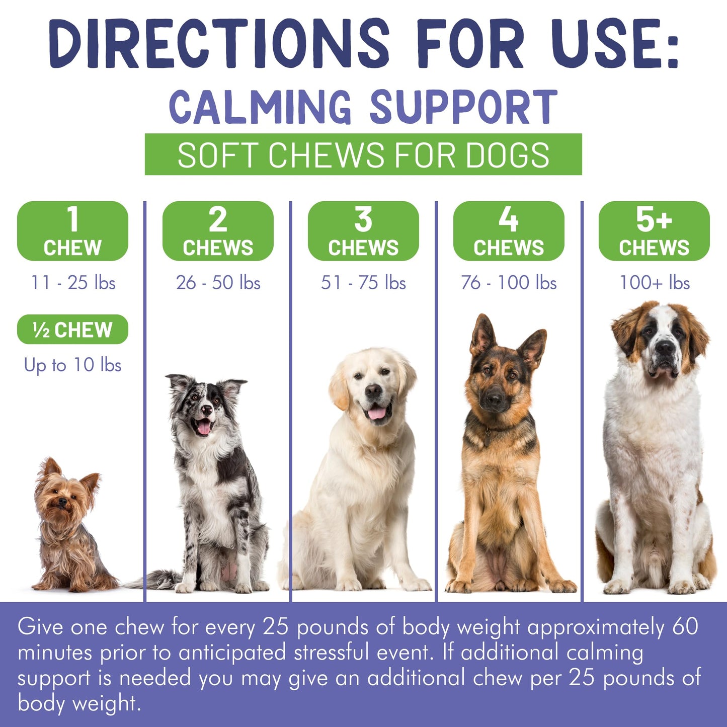 Dog Calming Chews - Anxiety Relief Treats - Calming Chews for Dogs with Natural Souroubea - Calming Treats for Dogs Help Manage Stress and Promote Relaxation, Anxiety Relief for Dogs, Made in the USA