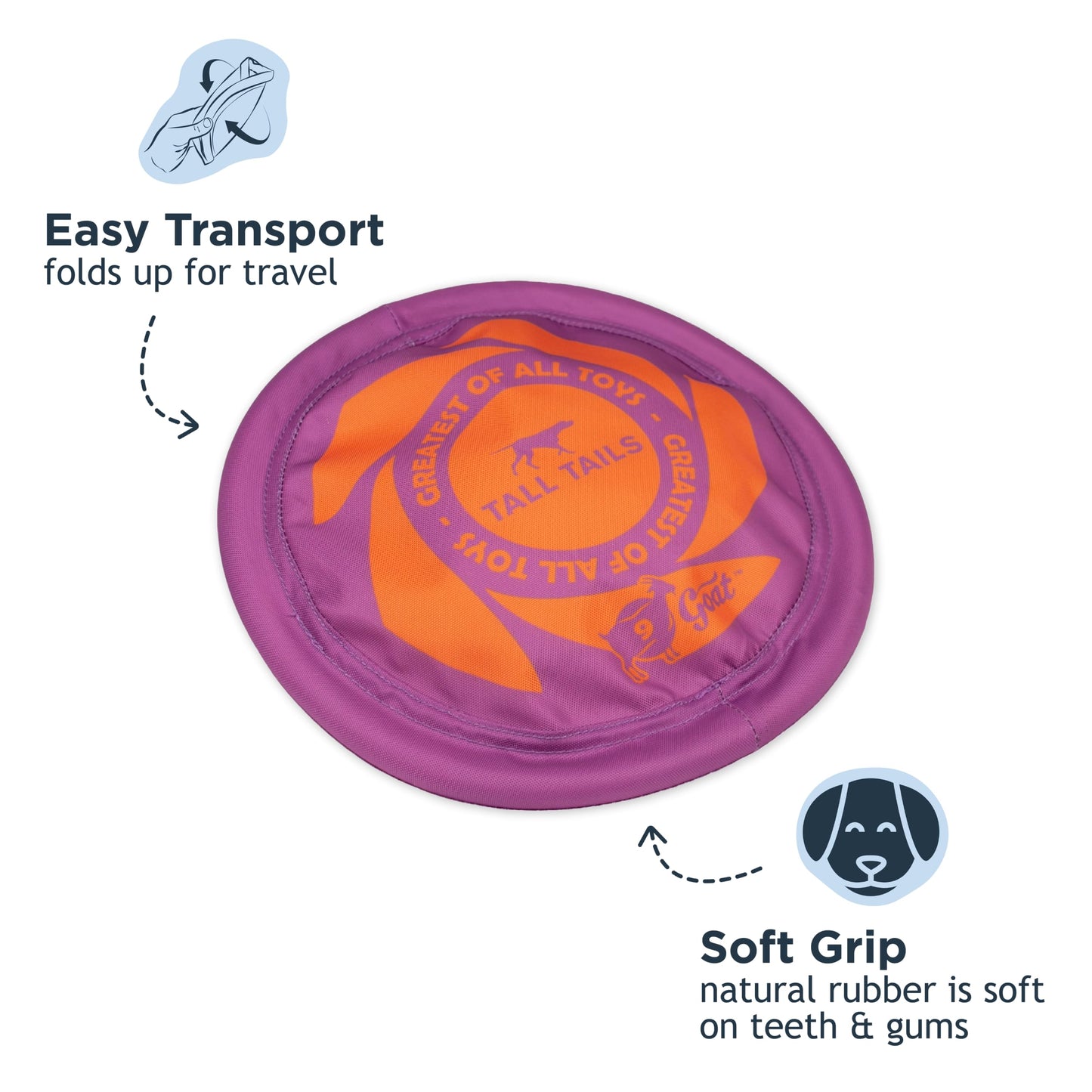 Tall Tails G.O.A.T. Greatest of All Toys Sport Flyer Fetch Toy for Dogs, Medium