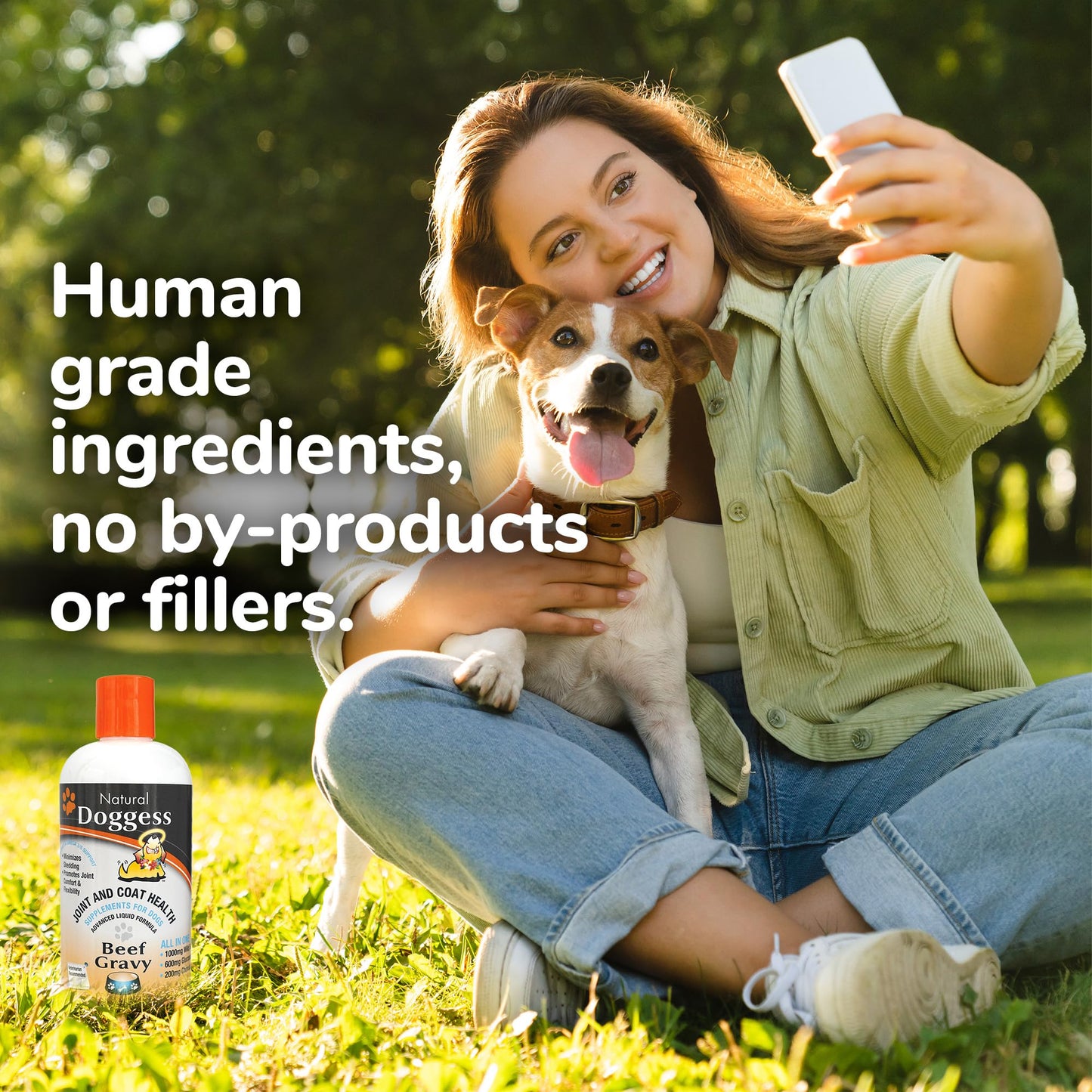 DOGGESS Dressing Best Hip and Joint Supplement for Dogs, Glucosamine & Chondroitin/Joint Health/Salmon Oil for Dogs Skin and Coat Health, Delicious Beef Gravy Flavor, 32 Oz