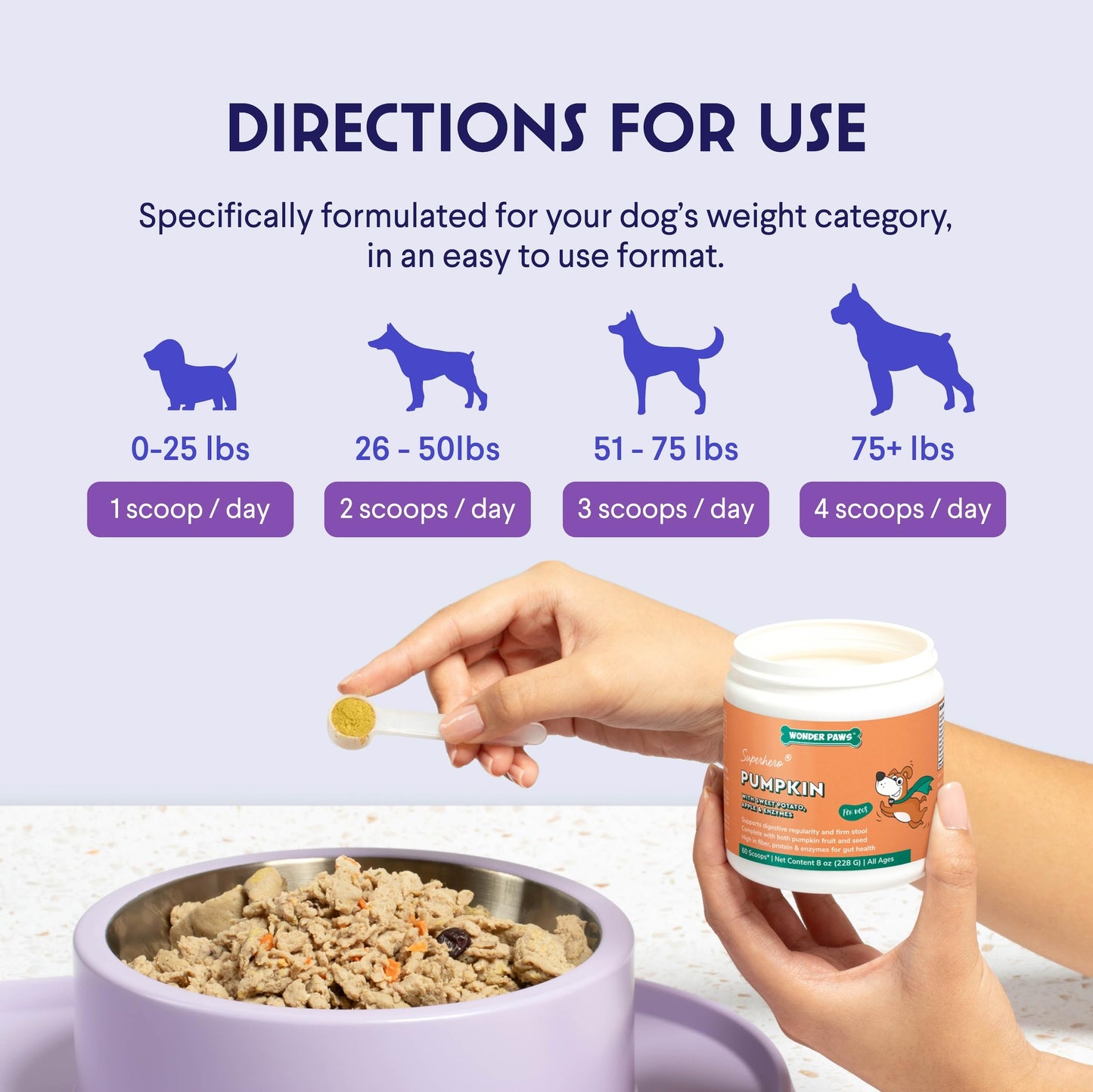 Pumpkin Powder Plus Goat Milk Powder - for Dog’s Immune Support, Digestion, Allergies & Overall Wellness – Pumpkin- 60 Scoops - Goat Milk 90 Scoops