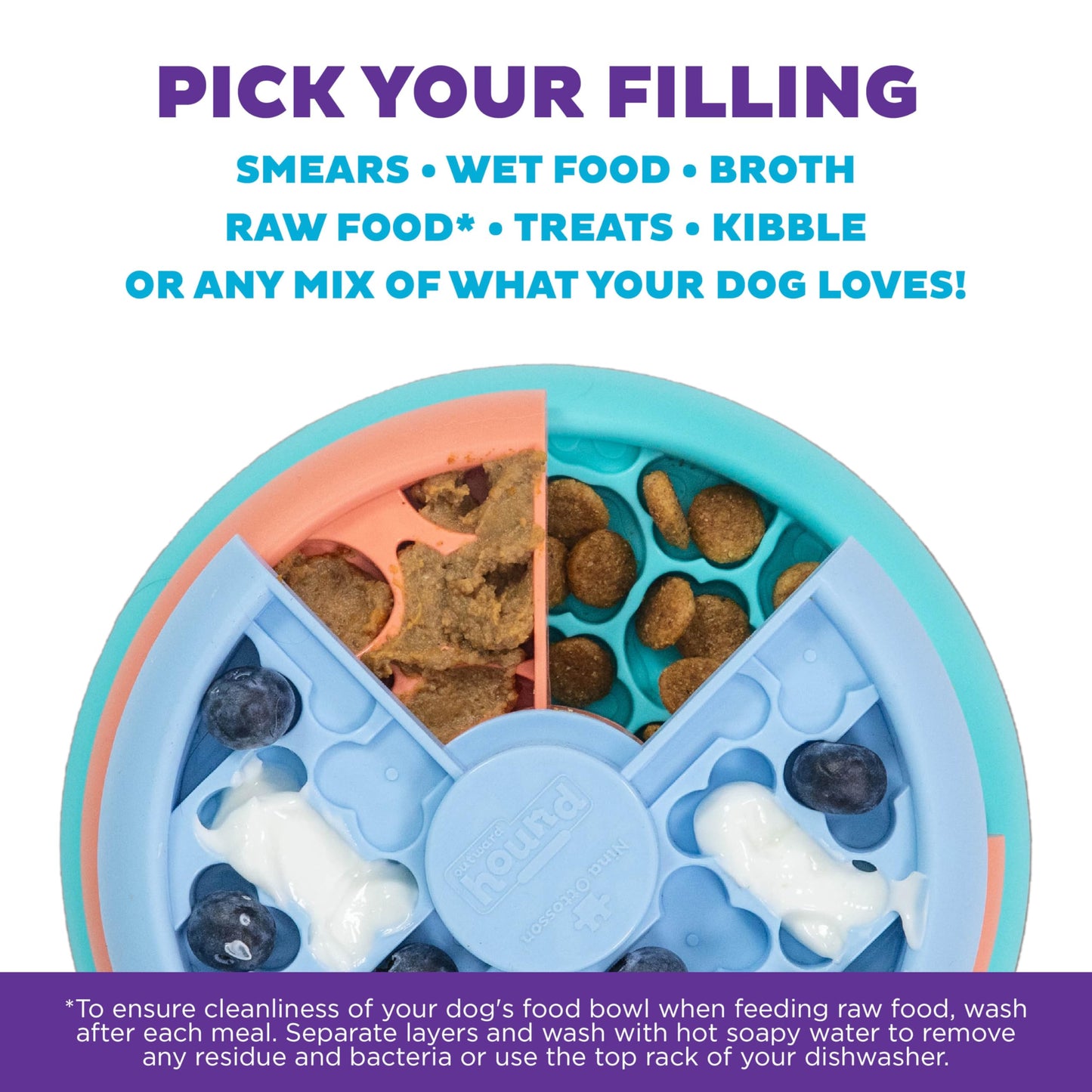 Outward Hound by Nina Ottosson Lickin’ Layers Small 3-in-1 Dog Puzzle Feeder, Lick Mat & Slow Bowl – Puppy Enrichment Toy for X-Small & Small Dogs, Dishwasher Safe, Holds 1.5 Cups of Wet or Dry Food