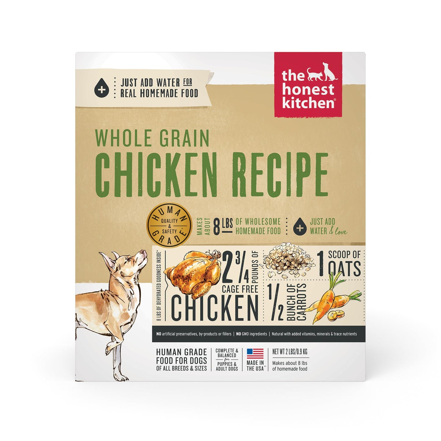 The Honest Kitchen Dehydrated Whole Grain Chicken Dog Food, 2 lb Box