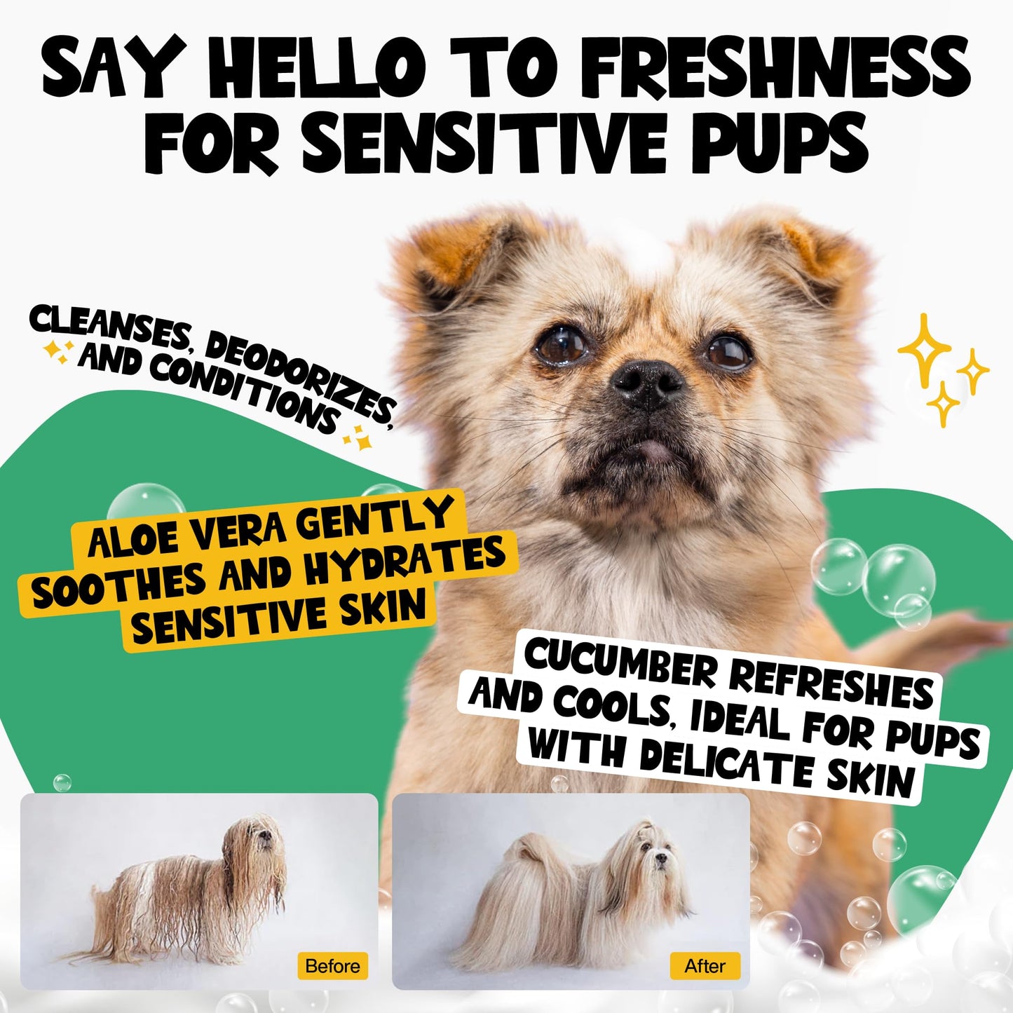 ROOFUS THE DOG Sensitive Pet Shampoo 1 Pack - Zesty Zoomies Dog Shampoo for Conditioner, Moisturizing & Itching - Hypoallergenic Shampoo for Hydrating & Cleansing