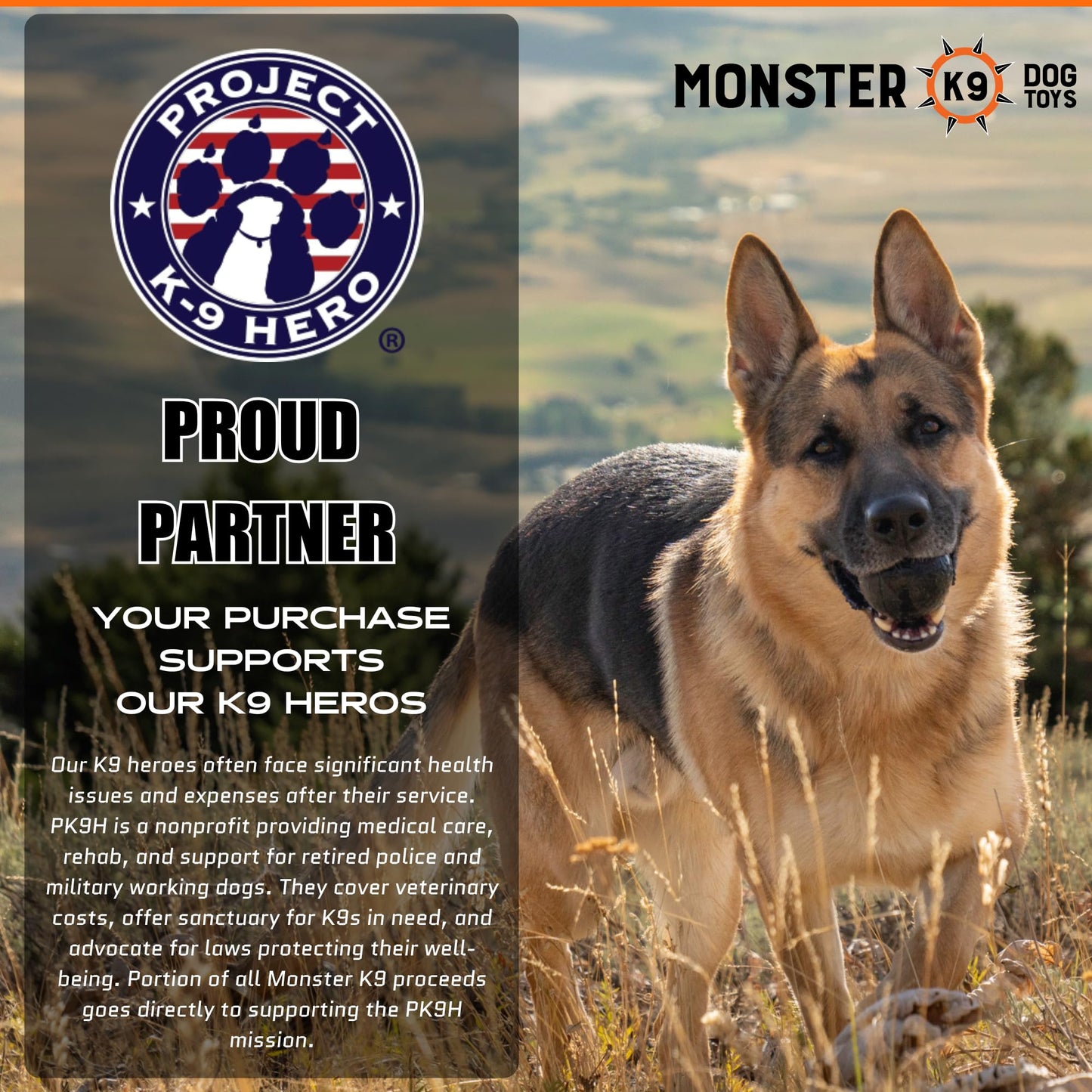 Monster K9 Indestructible Dog Ball – Lifetime Replacement - Durable Toy for Aggressive Chewers - Safe Non-Toxic Natural Rubber - Fetch Chew Toy - Heavy Duty - USA Made - 2.8” Solid (Tennis Ball Size)