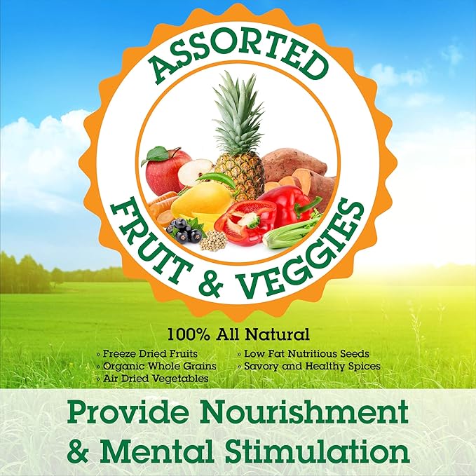 Parrot Food - Parakeet & Cockatiel Food - Cooks in 3-15 min with Natural & Organic Grains, Legumes, Non-GMO Fruits, Vegetables & Health-Oriented Spices