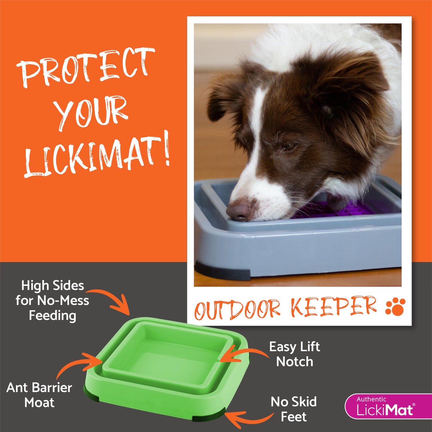 LICKIMAT Outdoor Keeper Dog Feeding Station - Slow Feeder Lick Mat Keeper for Dogs Food, Treats, Yoghurt & Peanut Butter - Extend Licky Mats for Dogs into Full Feeder, Turquoise.