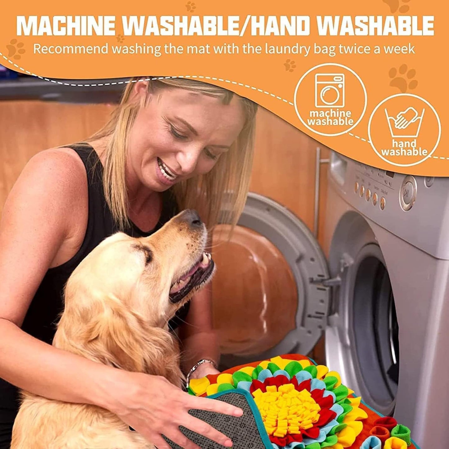 PUPTOPIA Snuffle Mat for Dogs – Interactive Dog Enrichment Toy for Nosework Training, Slow Feeding & Anxiety Relief | Durable, Non-Slip, Machine Washable Feeding Mat for Small & Large Dogs