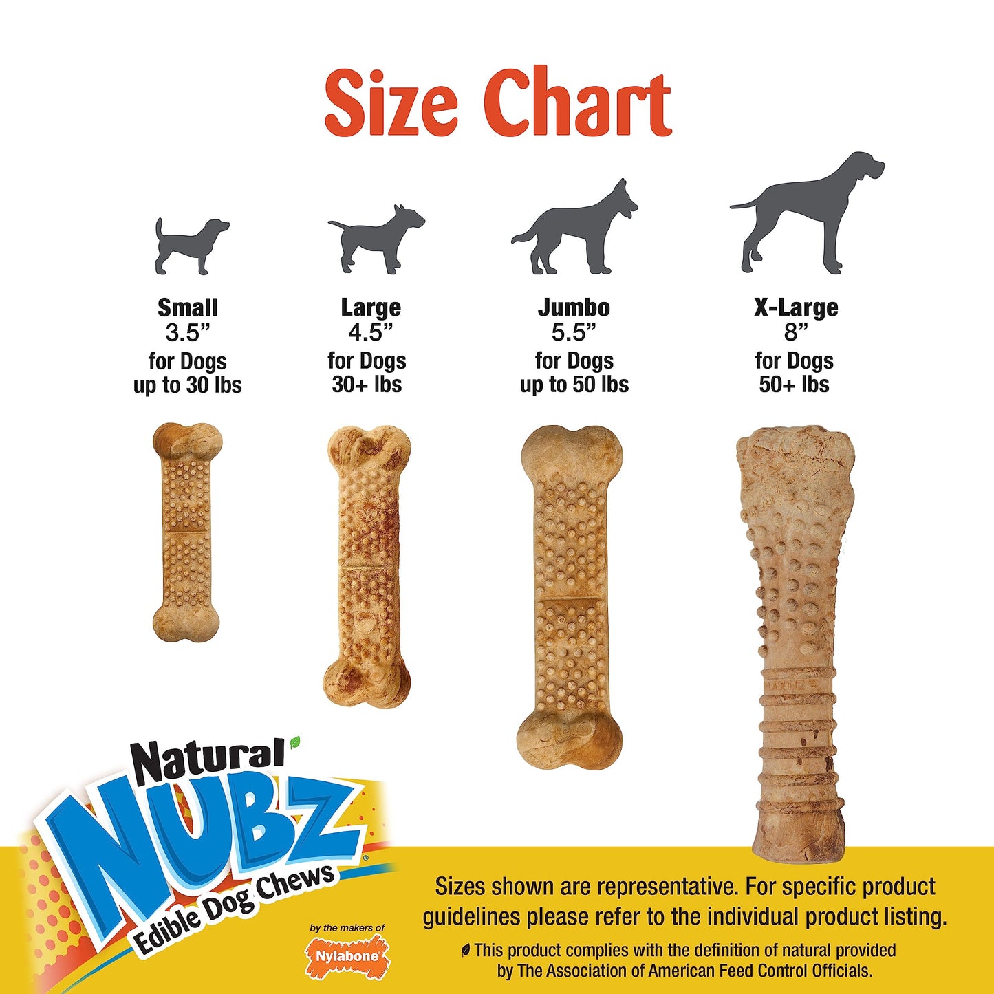 Nylabone Nubz Wild Natural Dog Chew Treats for Small Dogs, Long Lasting Healthy Dog Chew Bones Made in USA, Bison Flavor, for Dogs Up to 25 lbs. (12 Count)