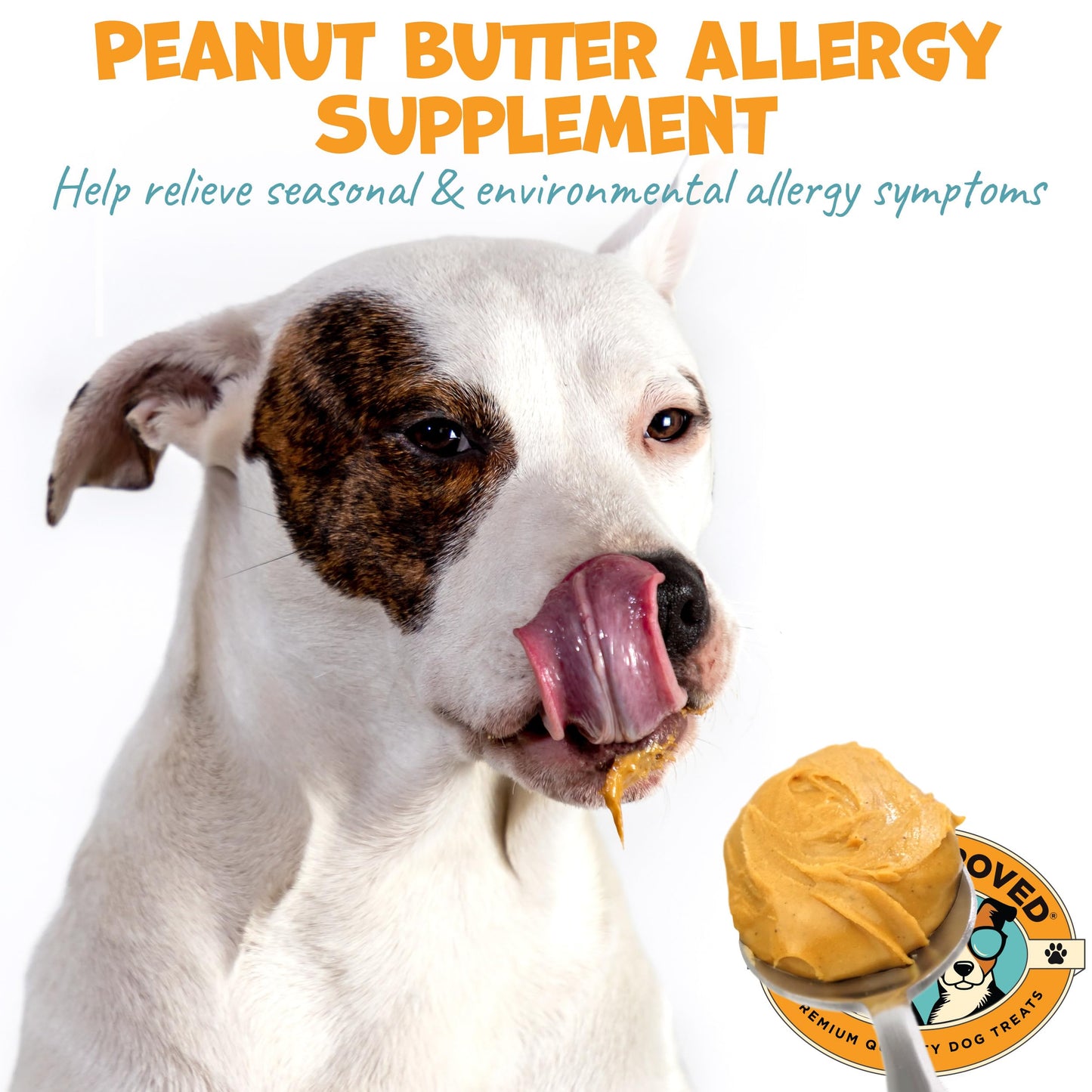 Pack Approved Dog Peanut Butter - Aids Dog Itching Skin Relief & Allergy Support with Colostrum - Contains Probiotics for Dogs Allergies and Itchy Skin - Allergy (239g)