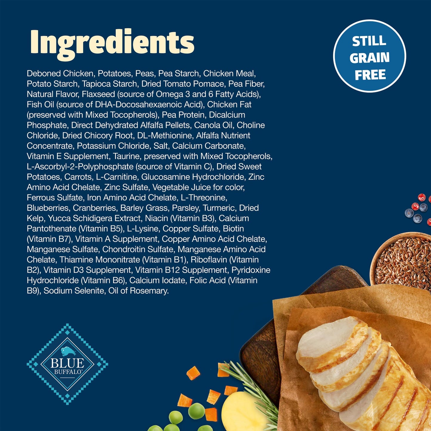 Blue Buffalo Freedom Grain-Free Senior Dry Dog Food, Provides Energy To Stay Active, Made in the USA With Natural Ingredients, Chicken & Potatoes, 4-lb Bag