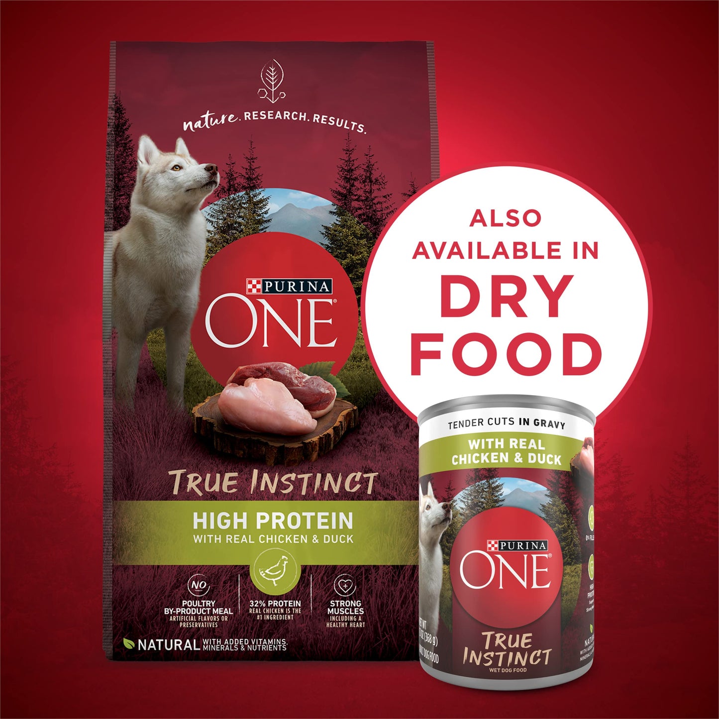 Purina ONE High Protein Wet Dog Food True Instinct Tender Cuts in Dog Food Gravy With Real Chicken and Duck - (Pack of 12) 13 oz. Cans
