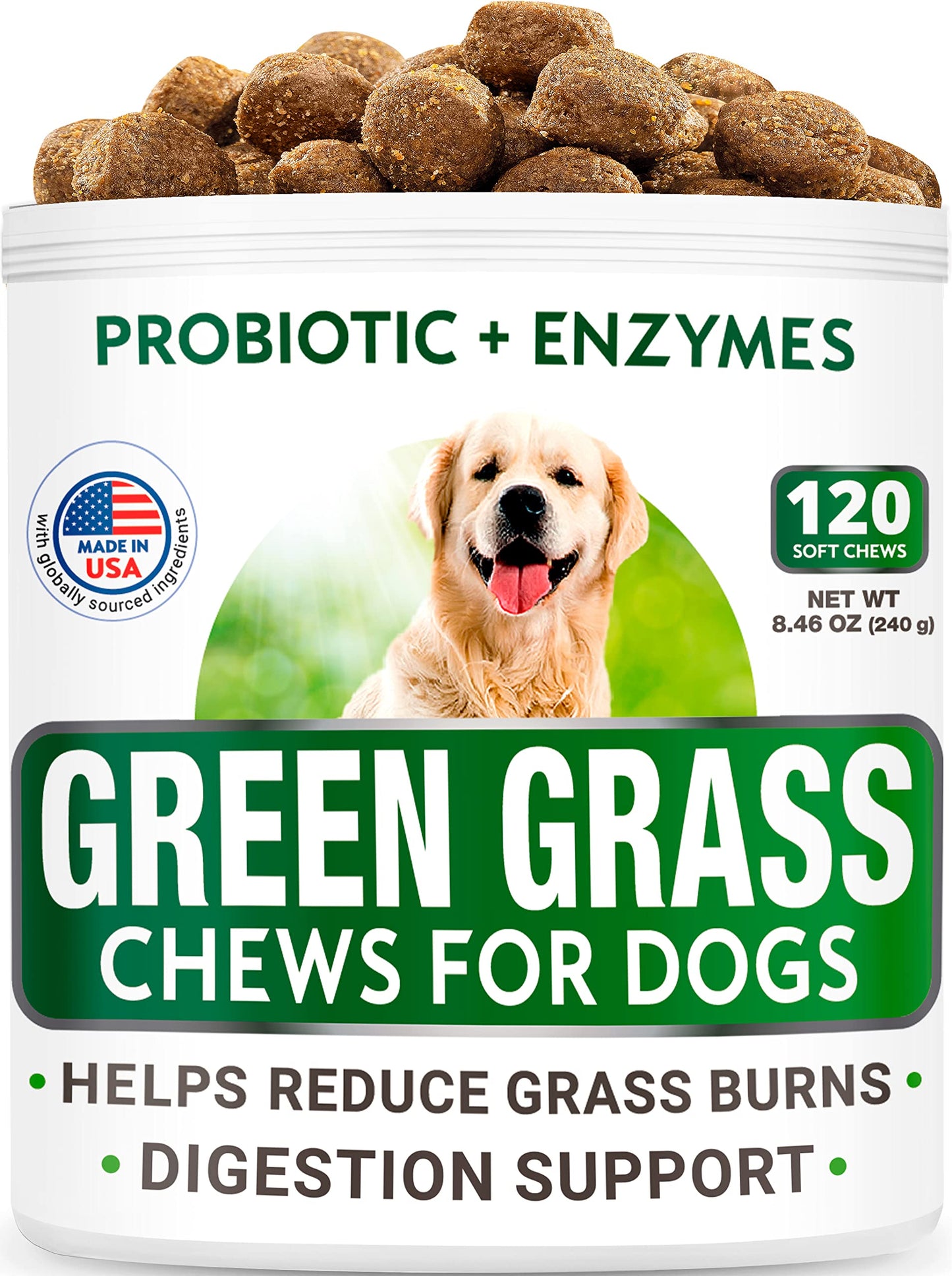 Glucosamine Bacon Flavor + Grass Treatment for Dog Urine Bundle - Joint Pain Relief + Dog Urine Neutralizer - Chondroitin, MSM, Omega-3 + Probiotics - Pee Lawn Repair - 120 + 120 Soft Chews - US Made