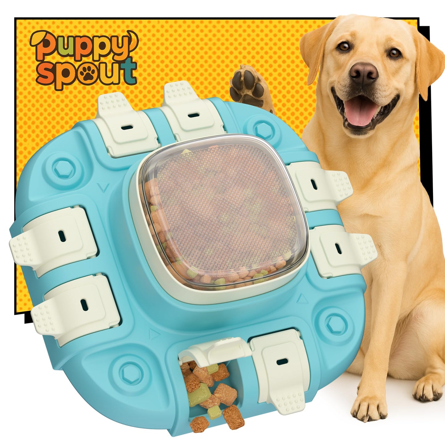 puppyspout Dog Puzzle Toy - Dog Puzzle Feeder for Healthy Eating, IQ Training, Brain Stimulation - 2 Difficulty Levels Enrichment Toy for Dogs to Keep Them Busy