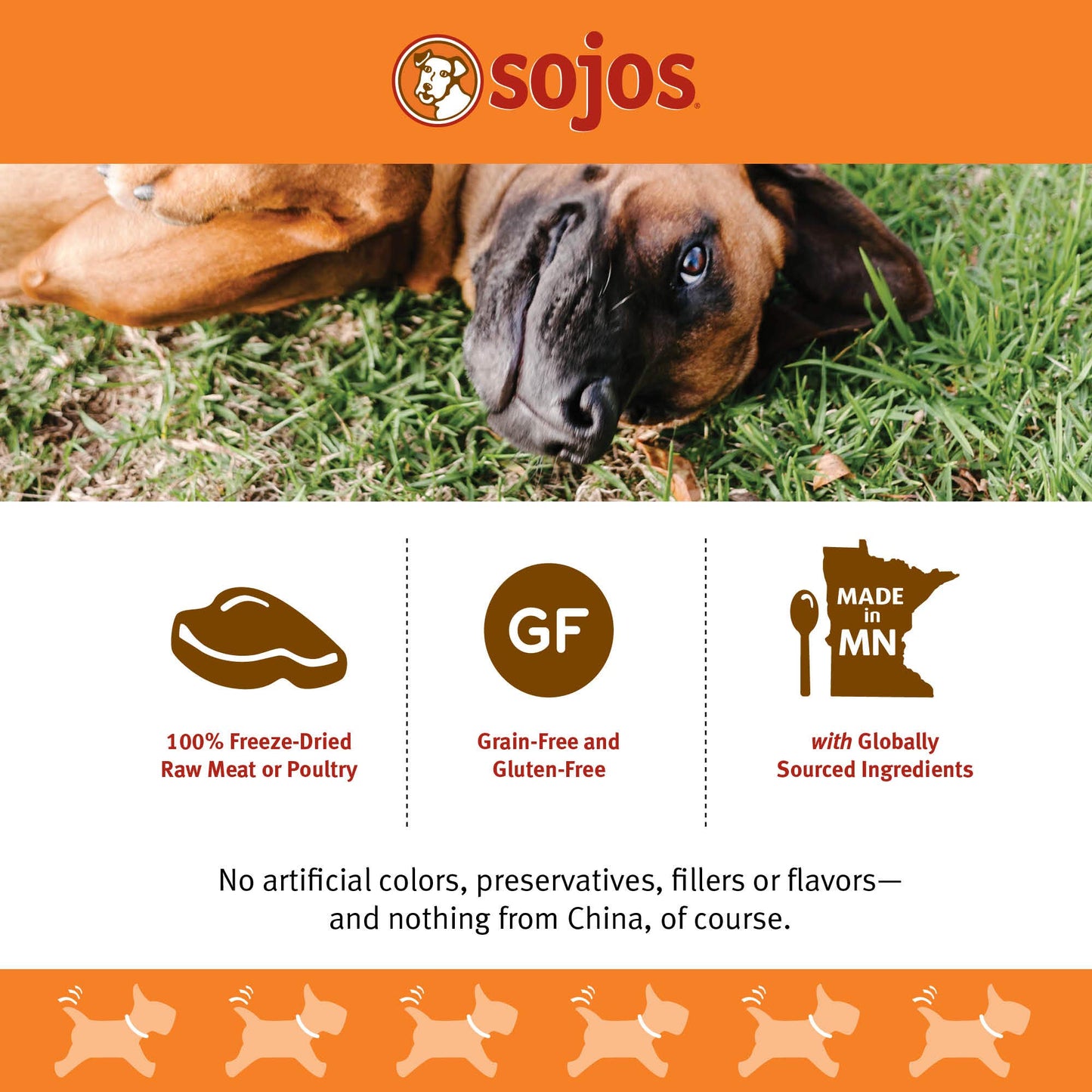 SOJOS Natural Pet Food Simply Lamb Grain Free Freeze-Dried Raw Dog Treats, 4-Ounce Bag (557030)
