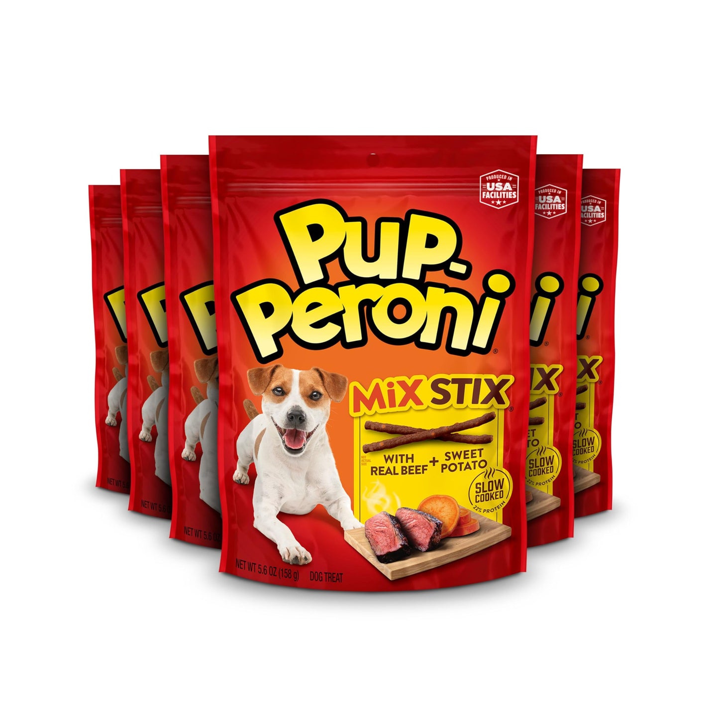 Pup-Peroni Dog Treats, Real Beef + Sweet Potato Mix Stix, 5.6 Ounce (Pack of 8)
