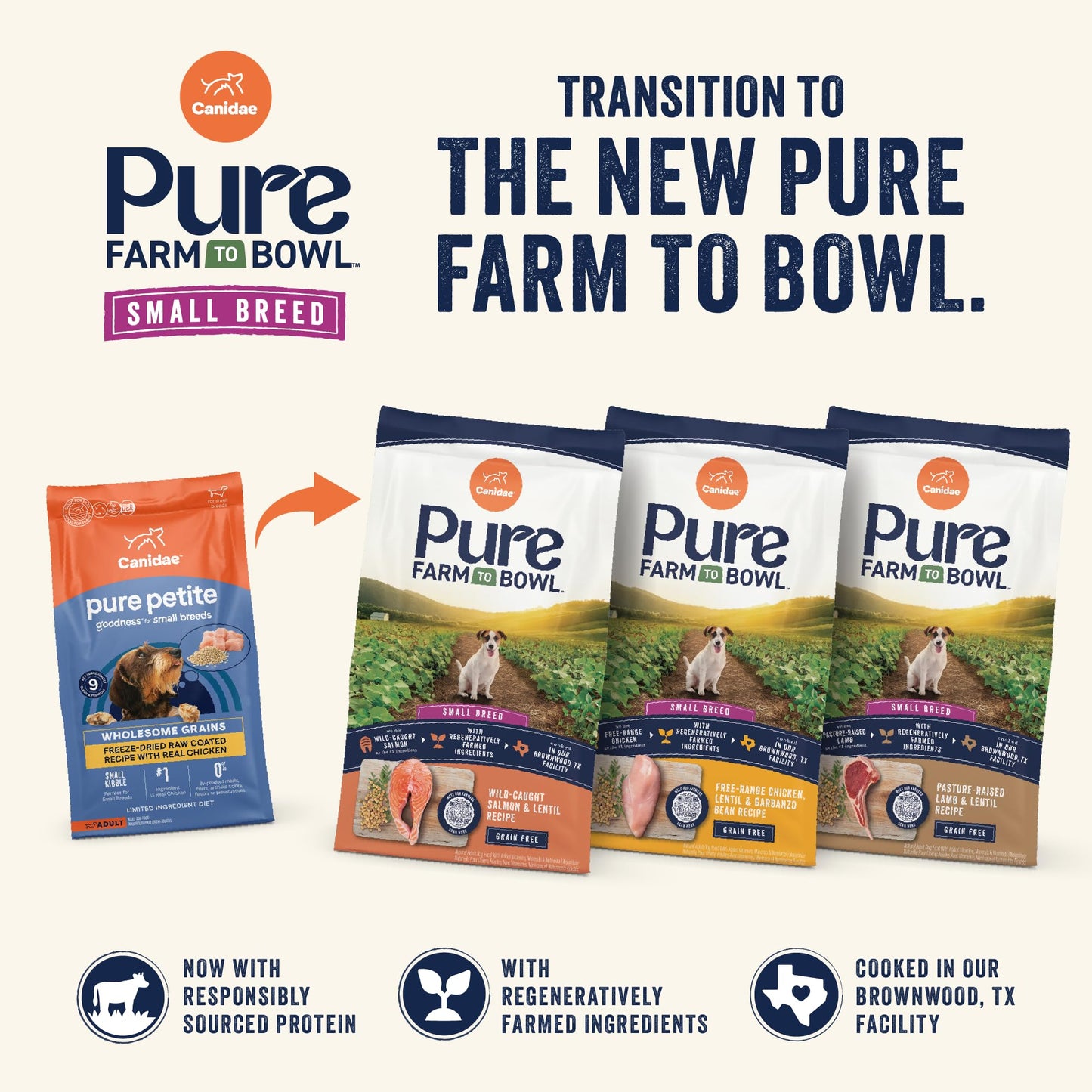 Canidae Pure Petite Premium Dry Dog Food for Small Breeds, Chicken & Wholesome Grains Recipe, 10 lbs.