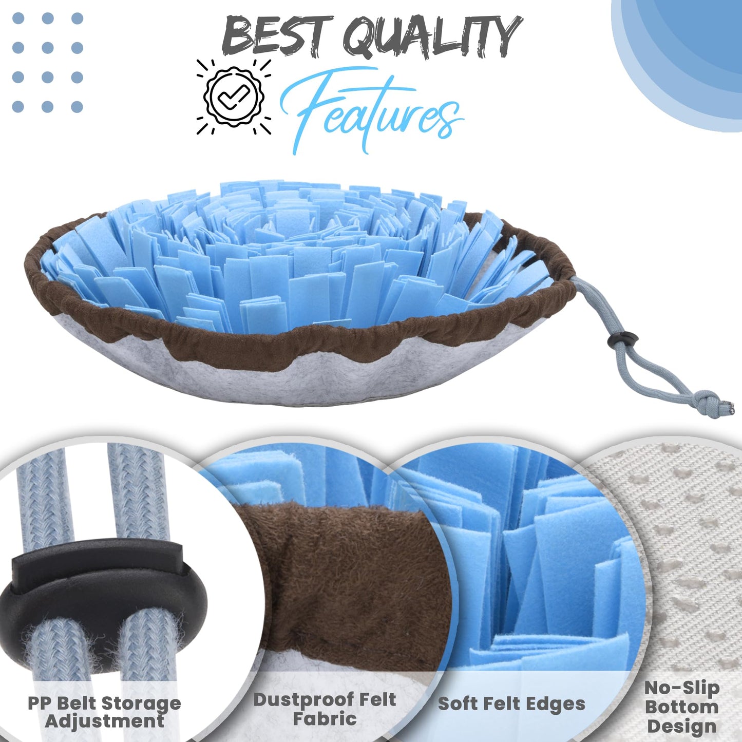 Friendly Barks 18” Adjustable Snuffle Mat Dogs with Training Clicker & Suction Cup – Puzzle Toy for Mental Stimulation & Slow Feeding