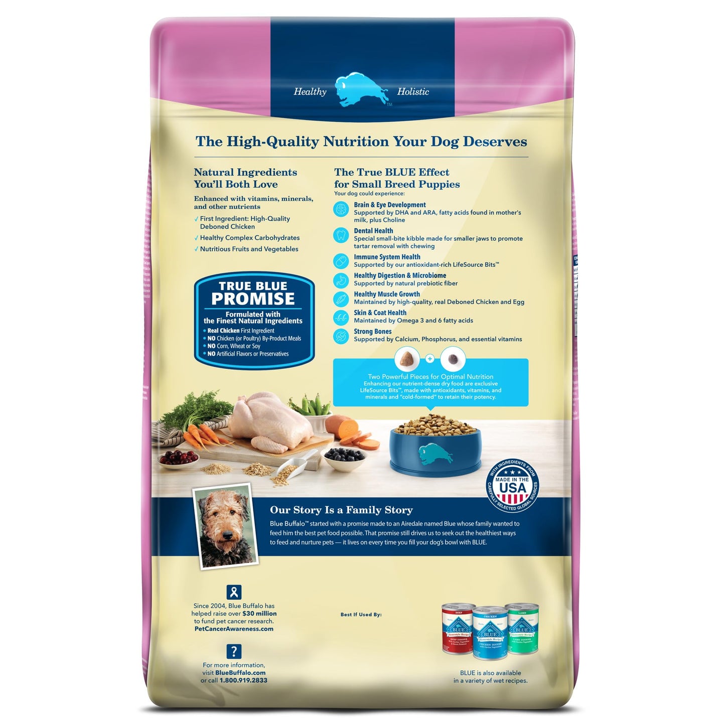 Blue Buffalo Life Protection Formula Small Breed Puppy Dry Dog Food with DHA, Vital Nutrients & Antioxidants, Made with Natural Ingredients, Chicken & Oatmeal Recipe, 5-lb. Bag