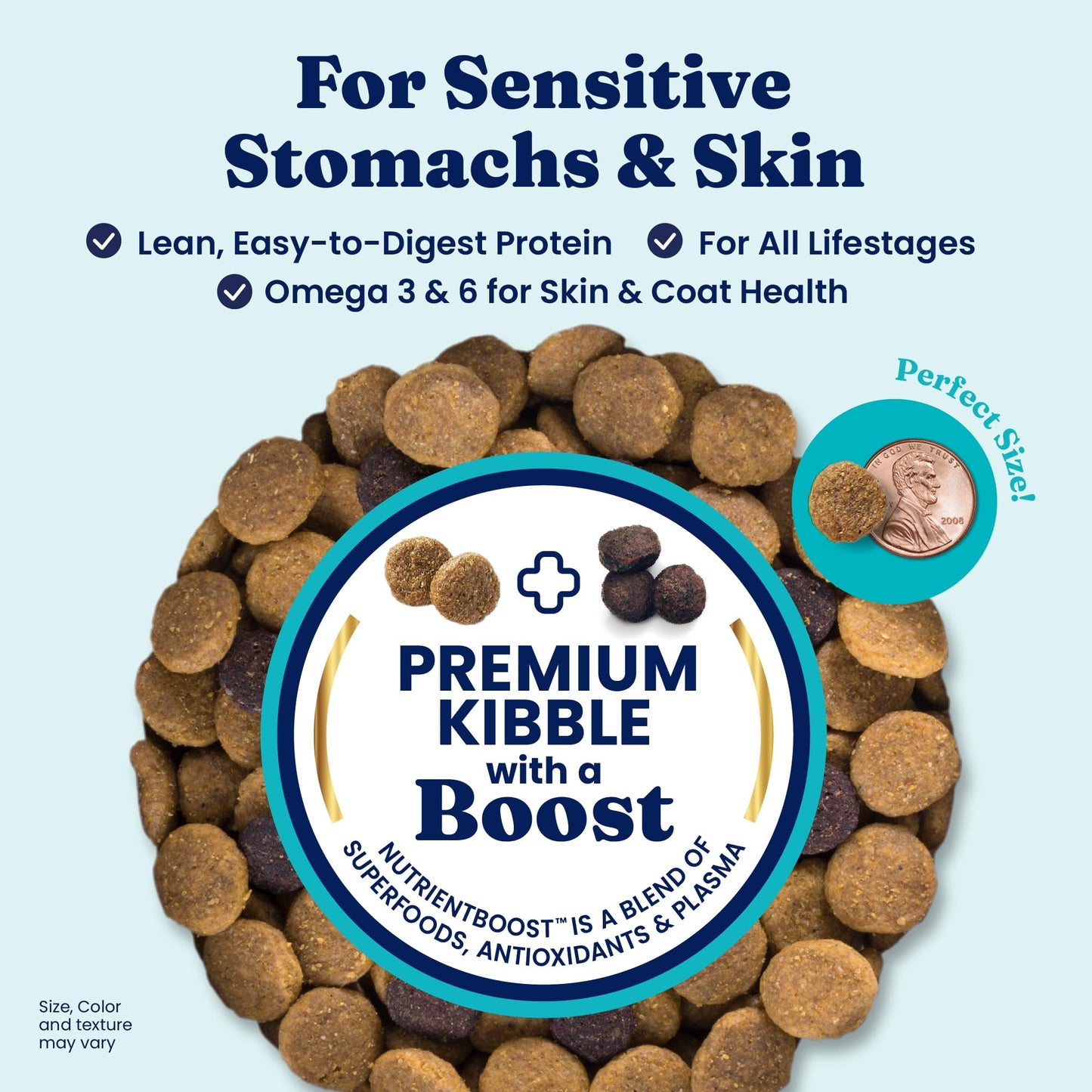 Solid Gold Salmon Dog Food for Sensitive Stomachs – Grain Free & Gluten Free Kibble w/Probiotics to Support Gut Health & Digestion - Sensitive Stomach Dog Food for All Ages – Nutrientboost™ – 3.75 LB