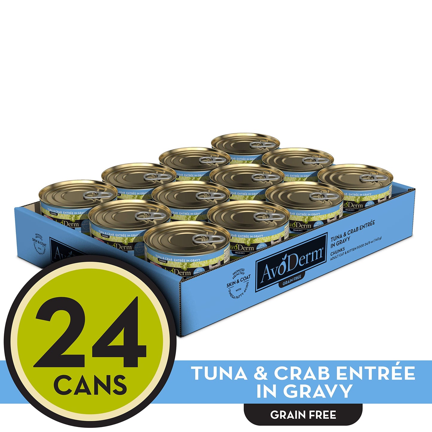 AvoDerm Natural Grain Free Wet Cat Food, Tuna & Crab in Gravy, 5 oz Can (Pack of 24)