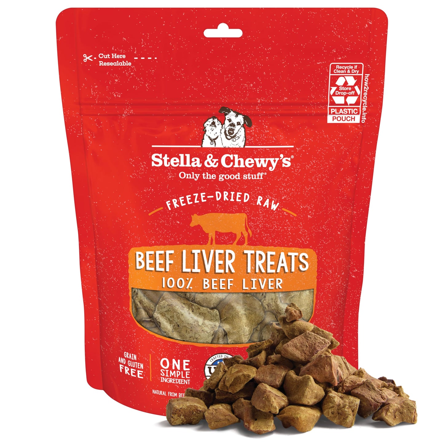 Stella & Chewy's Freeze-Dried Raw Beef Liver Dog Treats - Single Ingredient, No Additives - Premium Training Treats - Perfect For Picky Eaters - 3oz Bag