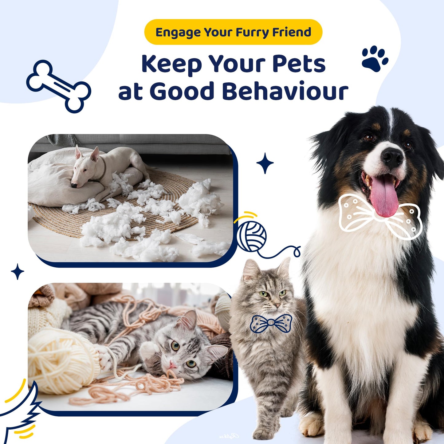 Panda Products - Dog & Cat Snuffle Mat for Mental Stimulation & Slow Feeding, Bite-Resistant Fleece & Nylon, 18.3' x 17.4'