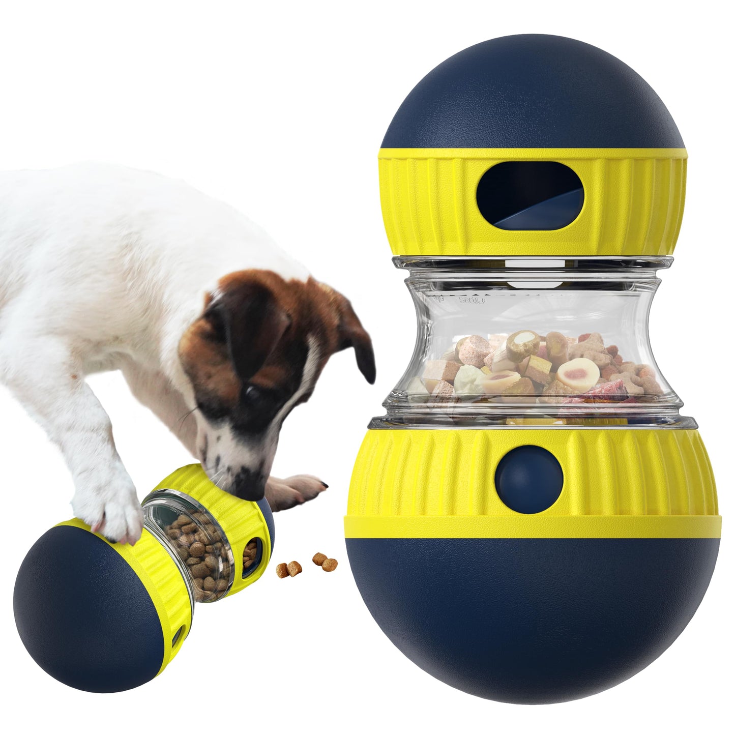 Dog Puzzle Ball for Small/Medium Dogs L Size Adjustable Treat Dispensing Toys Food Dispenser Balls Cognitive Enrichment Toy Puppy Slow Feeding Interactive Mind Stimulating Game Indoor Gift