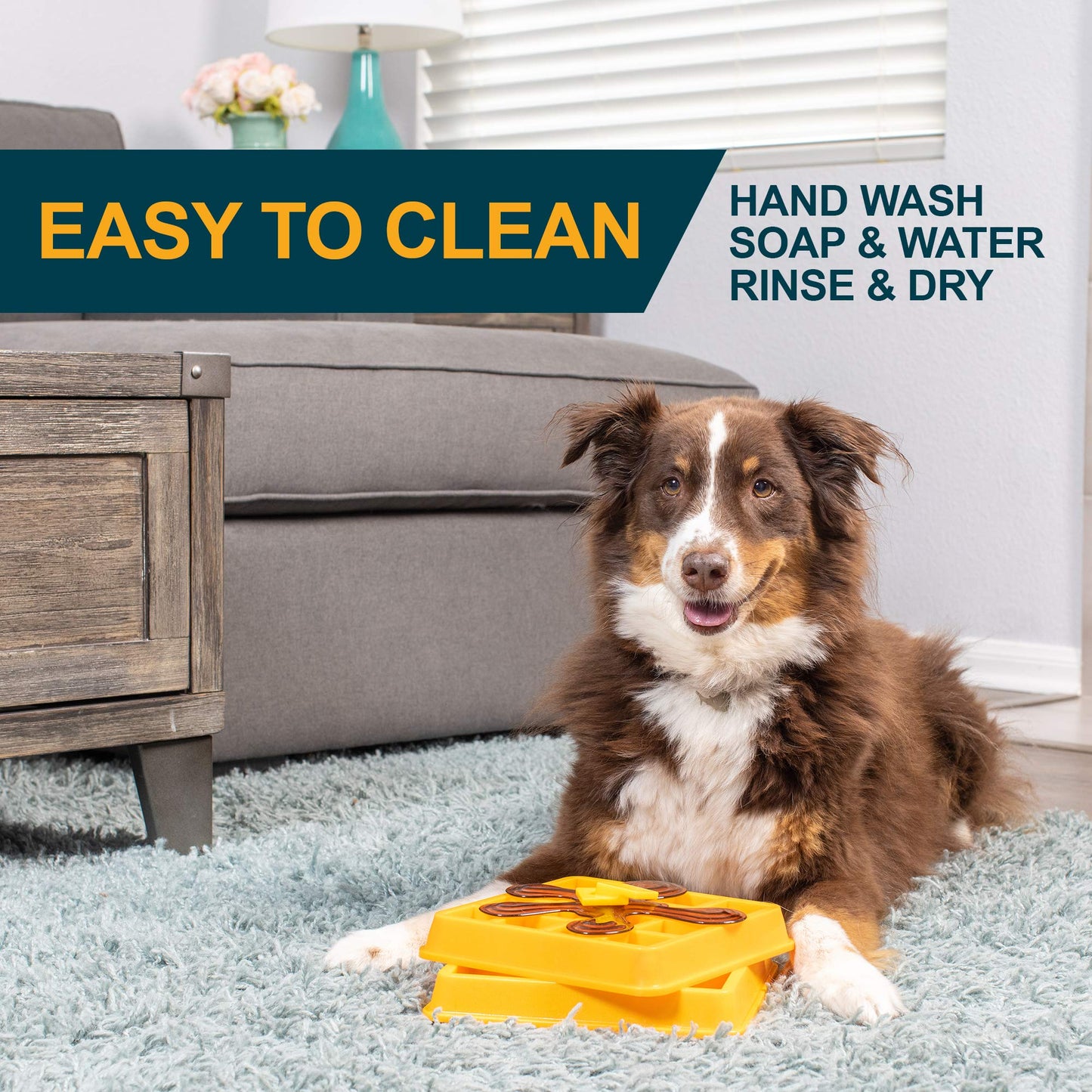 Our Pets Waffle Interactive Puzzle Game Dog Toys (Dog Puzzle Toy-Great Alternative to Snuffle Mat for Dogs and Slow Feeder Bowls) Cat Puzzles & Interactive Toys for Treats