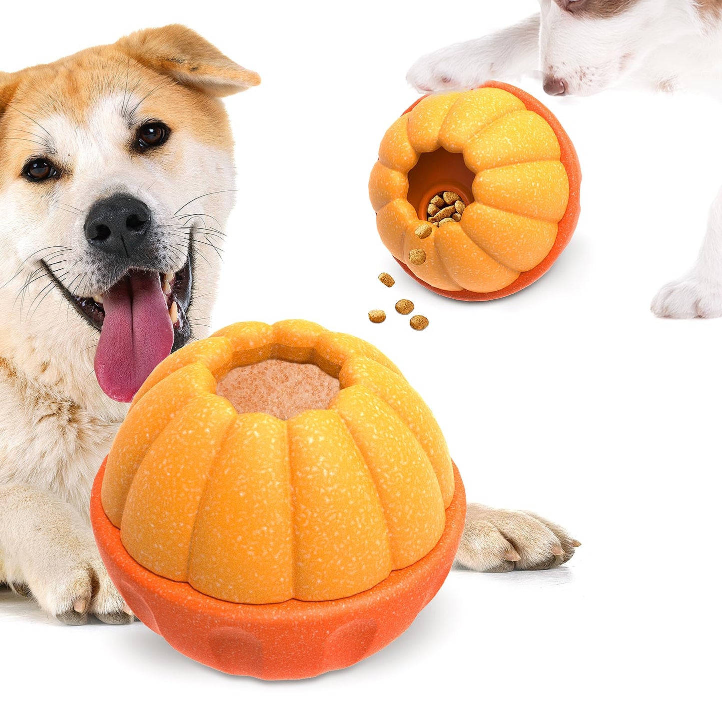 KrauzPet Treat Dispensing Dog Toys for Aggressive Chewers, Interactive Frozen Enrichment Puzzle Ball to Keep Dogs Busy, Indestructible Nylon Chew Toy for Medium Large Breed