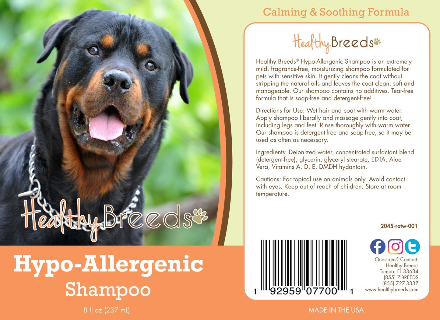 Healthy Breeds Rottweiler Hypo-Allergenic Shampoo 8 oz