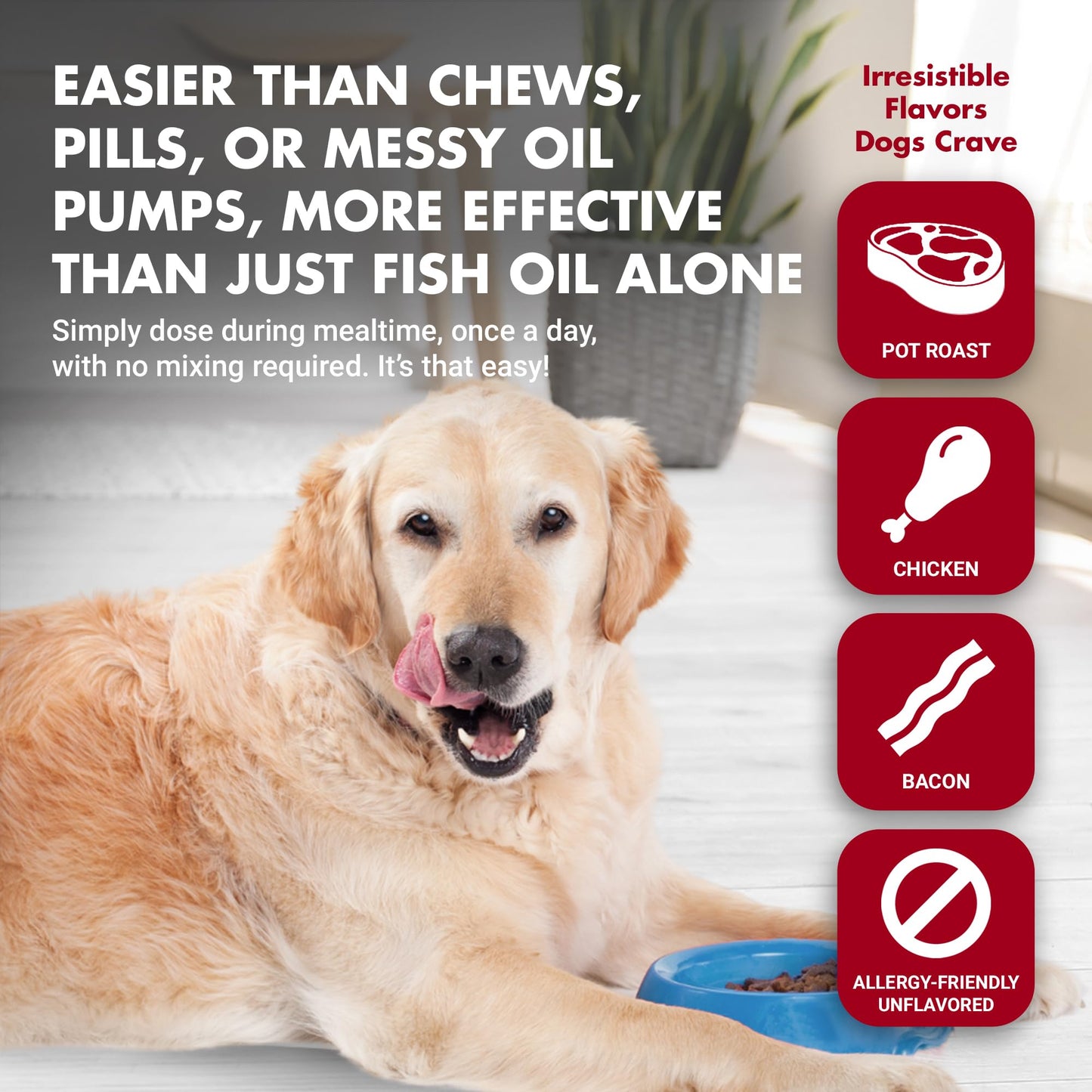 LIQUID-VET K9 Itch & Allergy Advanced Formula, Anti-Itch & Allergy Support with Omega-3s Fish Oil, MSM, Vitamin E, and Hyaluronic Acid - Dog Care Essentials for Dry, Sensitive Skin
