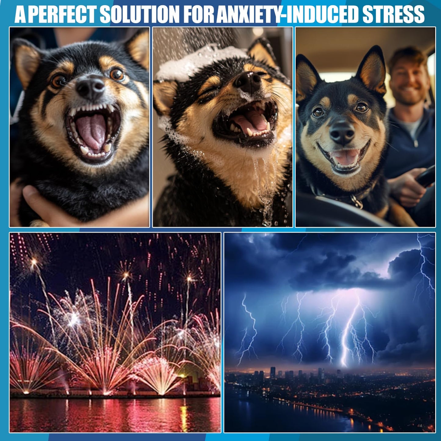 UUREED Dog Anxiety Vest Comfort Relief Coat, Dog Anxiety Calming Vest Wrap for Thunderstorm, Travel, Fireworks, Vet Visits, Separation Anxiety Relief for Dogs