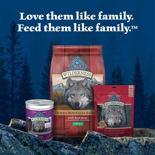 Blue Buffalo Wilderness Trail Toppers Wild Cuts Wet Dog Food Variety Pack, High-Protein & Grain-Free, Made with Natural Ingredients, Chicken and Beef Flavors, 3-oz Pouches, (12 Count, 6 of Each)