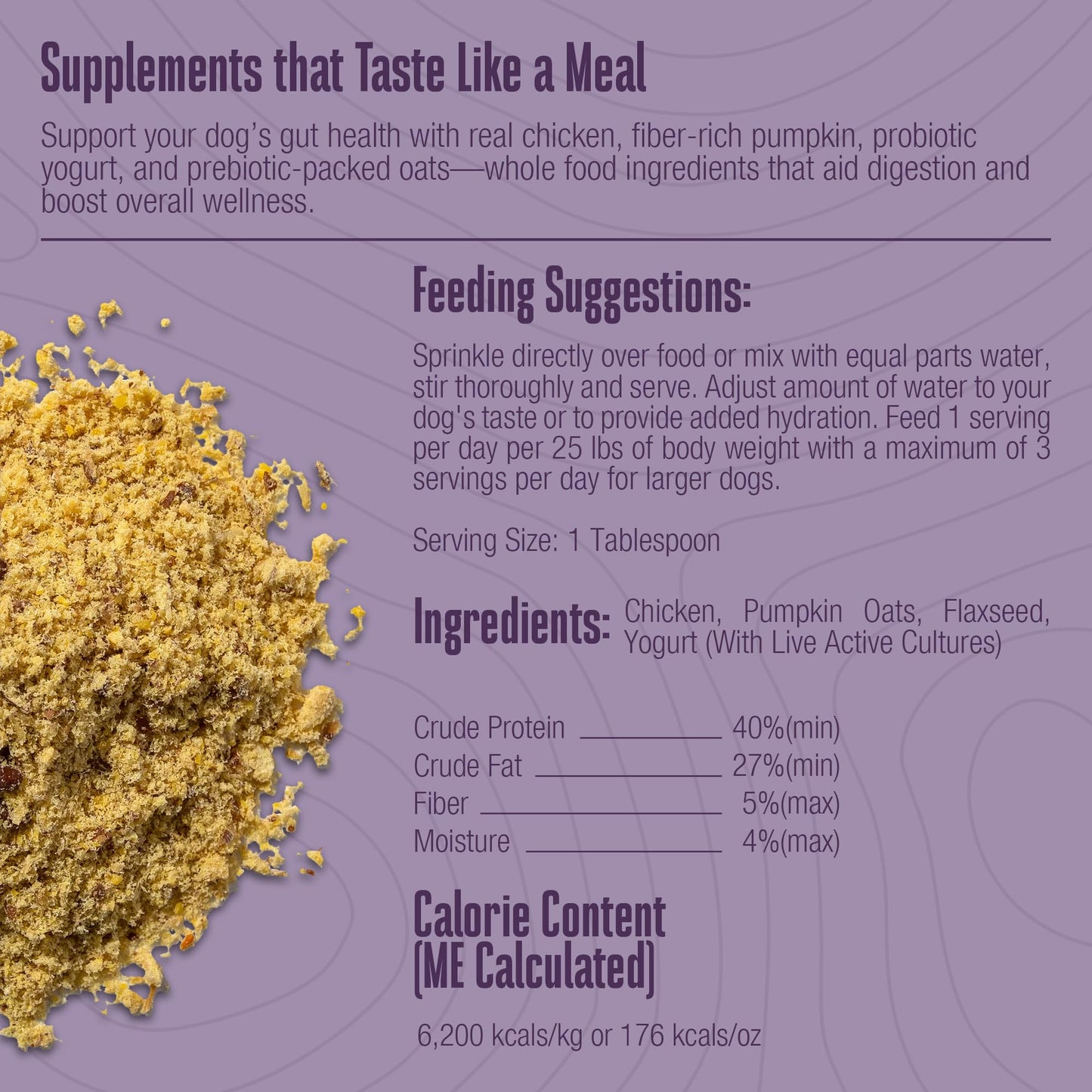 Whole Life Dog Healthy Gut Daily Dog Supplements, Human Grade Probiotics for Constipation Relief, Anti-Diarrhea, Vomit Remedy & Digestive Support, Health Supplies - 90 Servings