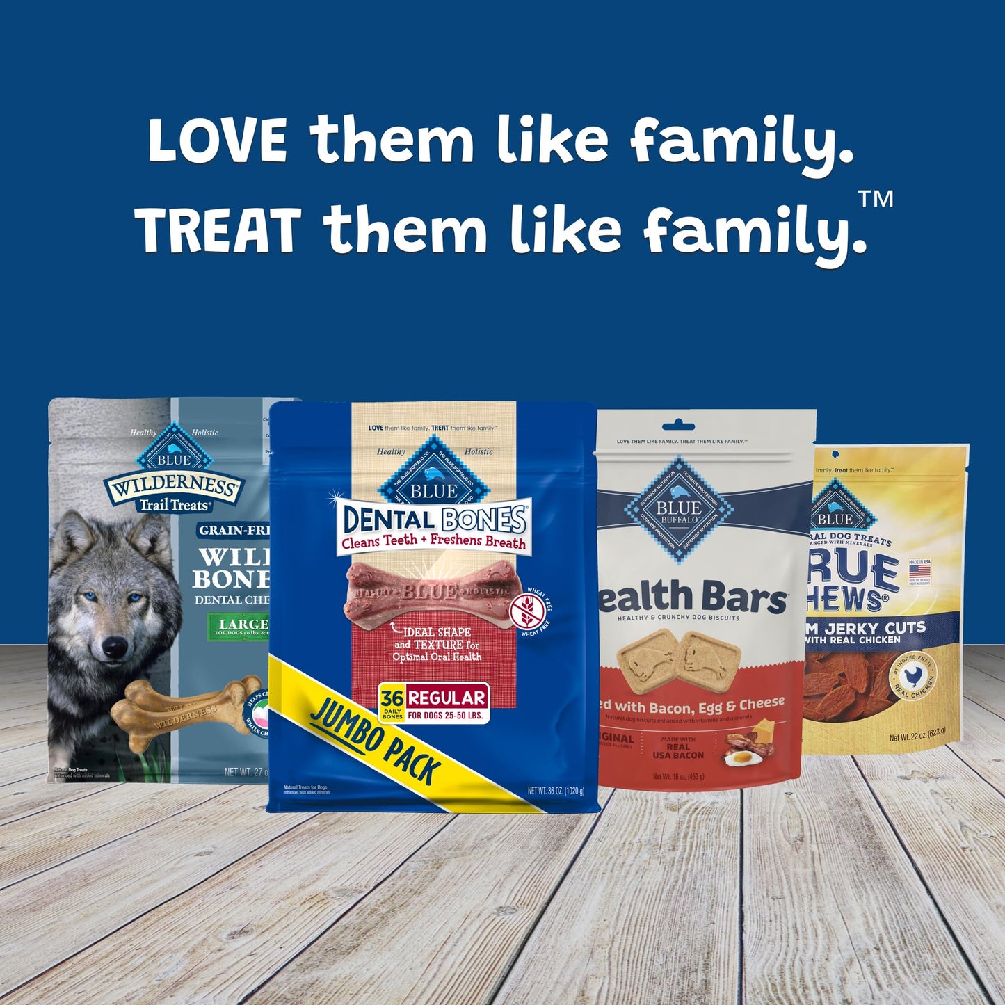 Blue Buffalo Dental Bones Regular Natural Dental Chew Dog Treats Bag Value Pack