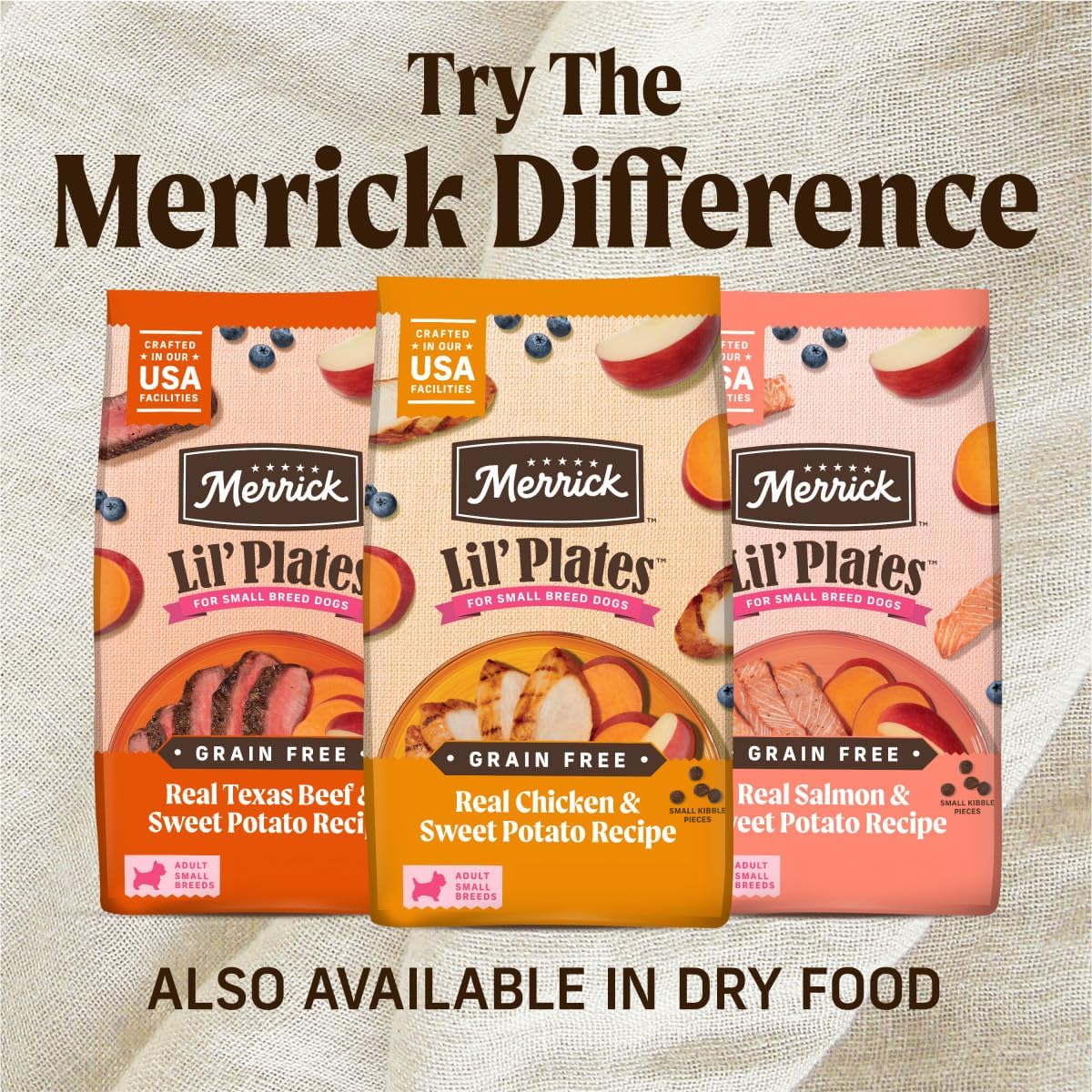 Merrick Lil’ Plates Grain Free And Gluten Free Natural Wet Dog Food For Small Dogs, Soft Petite Pot Pie Recipe - (Pack of 12) 3.5 oz. Tubs