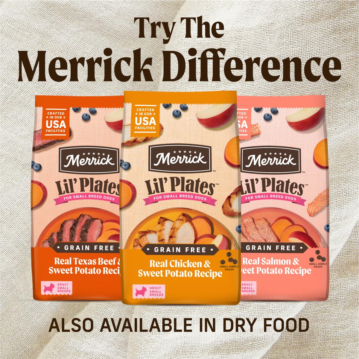 Merrick Lil’ Plates Grain Free And Gluten Free Natural Wet Dog Food For Small Dogs, Soft Petite Pot Pie Recipe - (Pack of 12) 3.5 oz. Tubs